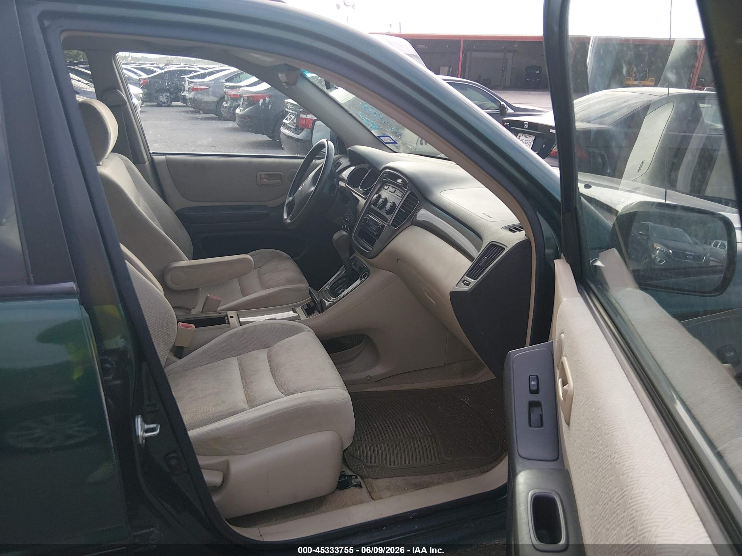 2002 Toyota Highlander V6 Green vin: JTEGF21A520071144