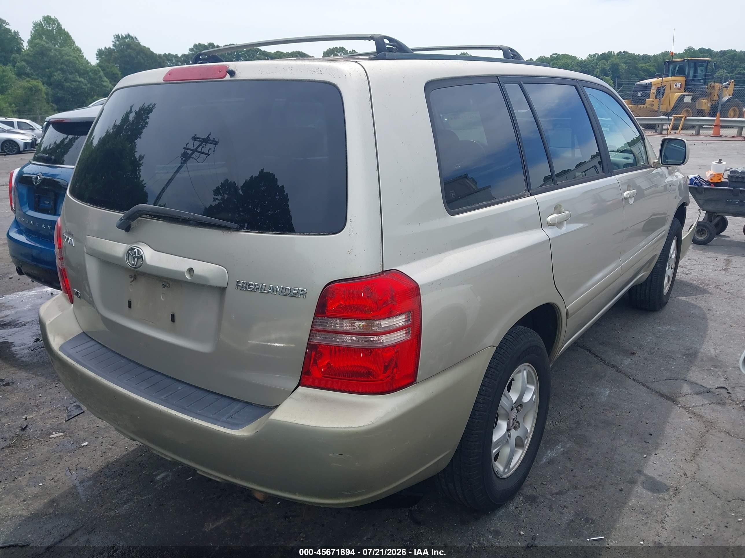 2003 Toyota Highlander V6 Золотой vin: JTEGF21A530086342