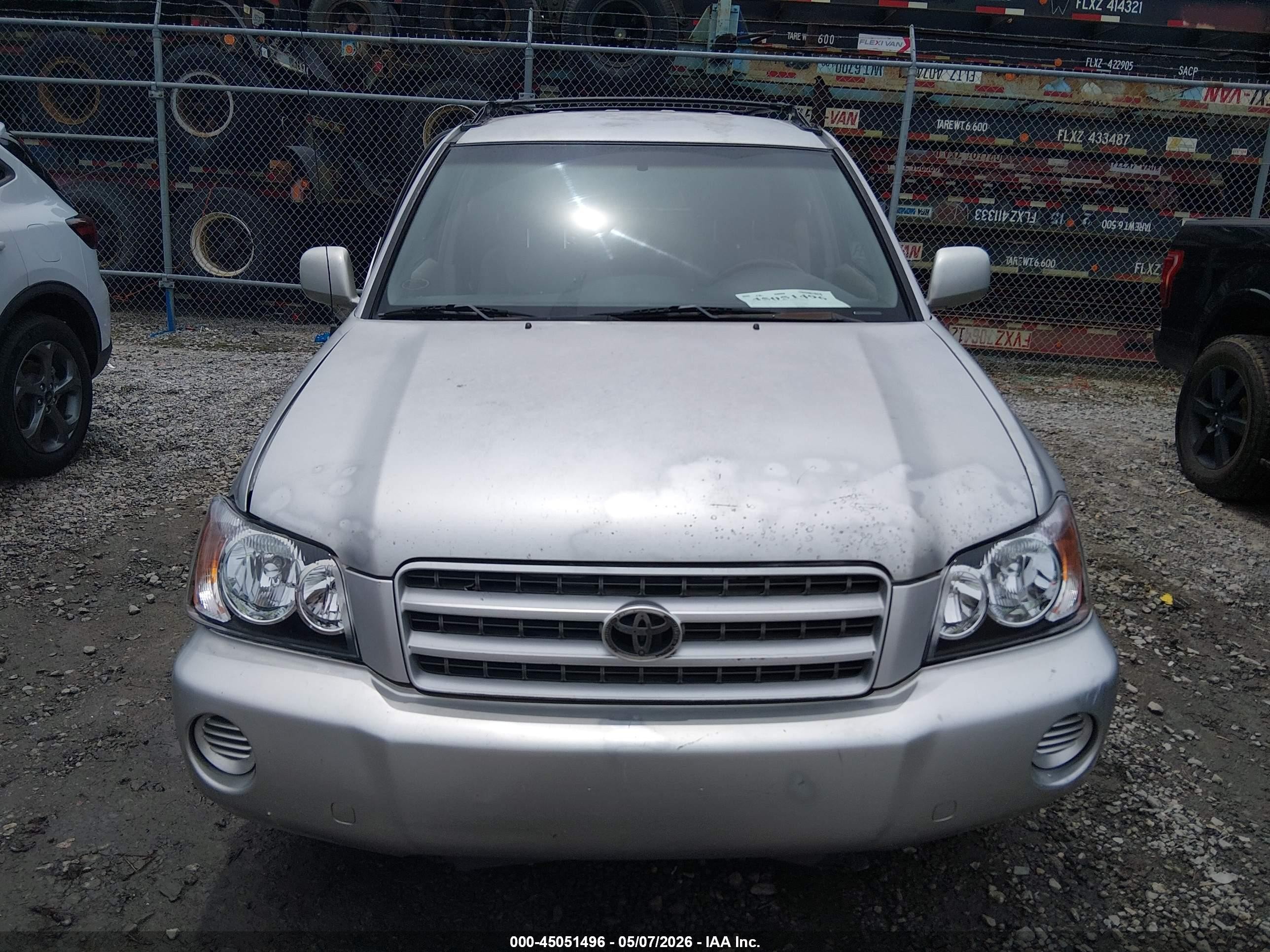 2001 Toyota Highlander V6 Серебряный vin: JTEGF21A610014403