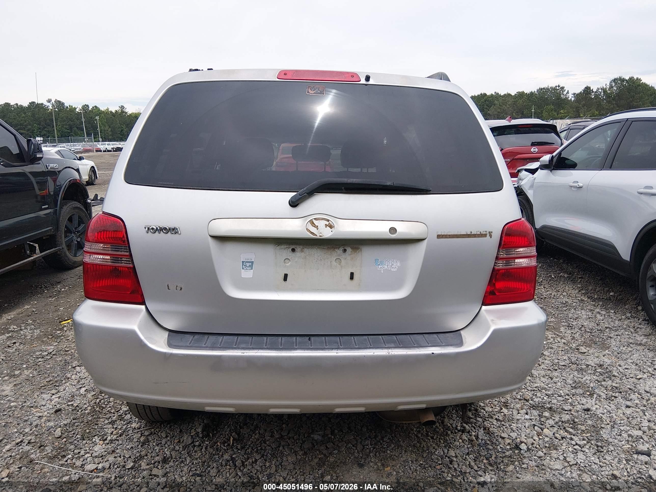 2001 Toyota Highlander V6 Серебряный vin: JTEGF21A610014403