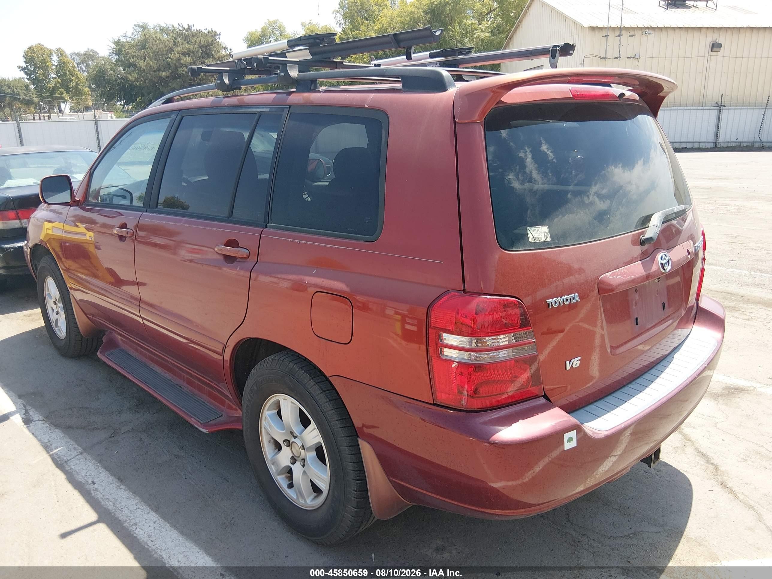 2001 Toyota Highlander V6 Burgundy vin: JTEGF21A610019763