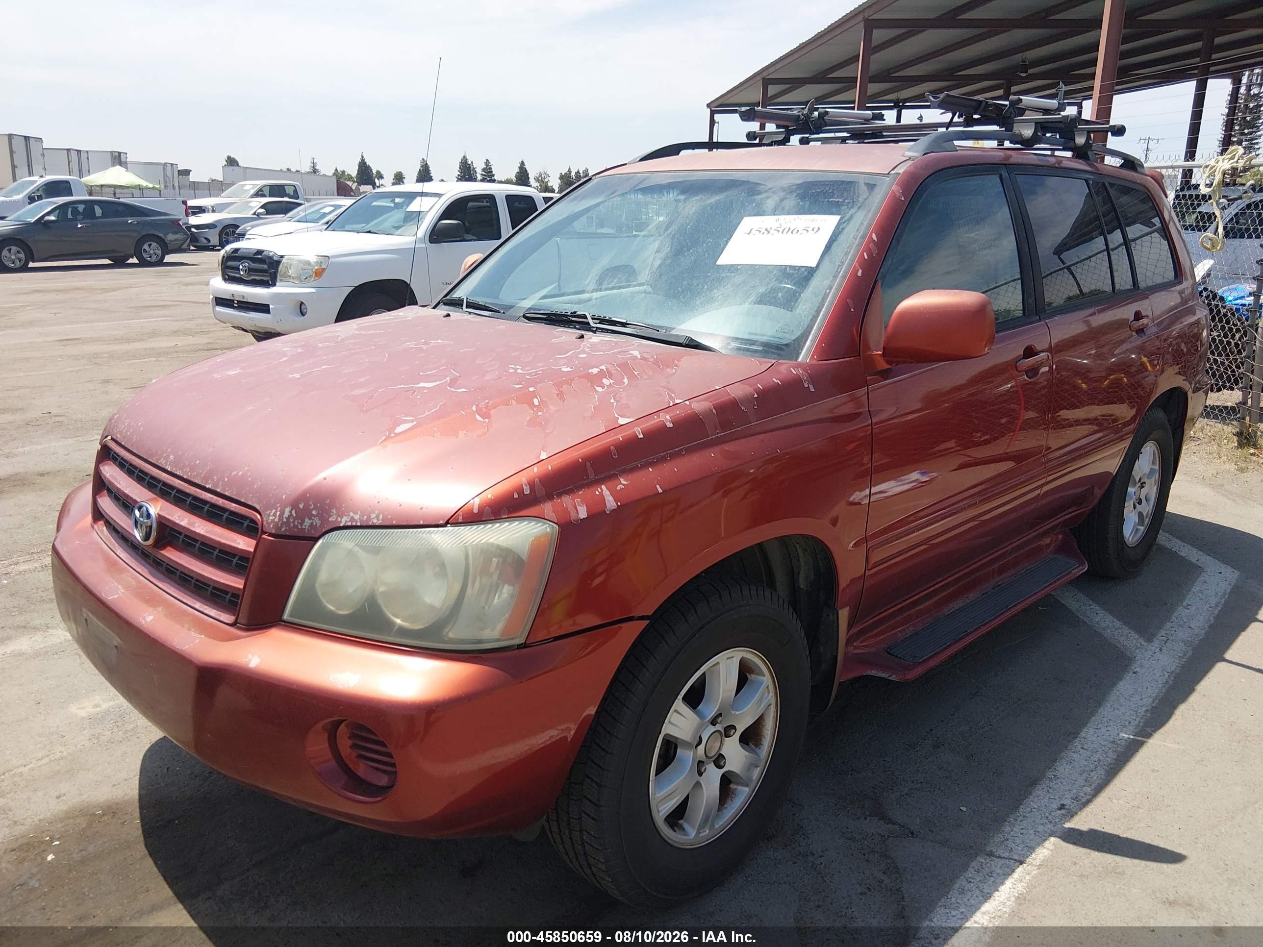2001 Toyota Highlander V6 Burgundy vin: JTEGF21A610019763