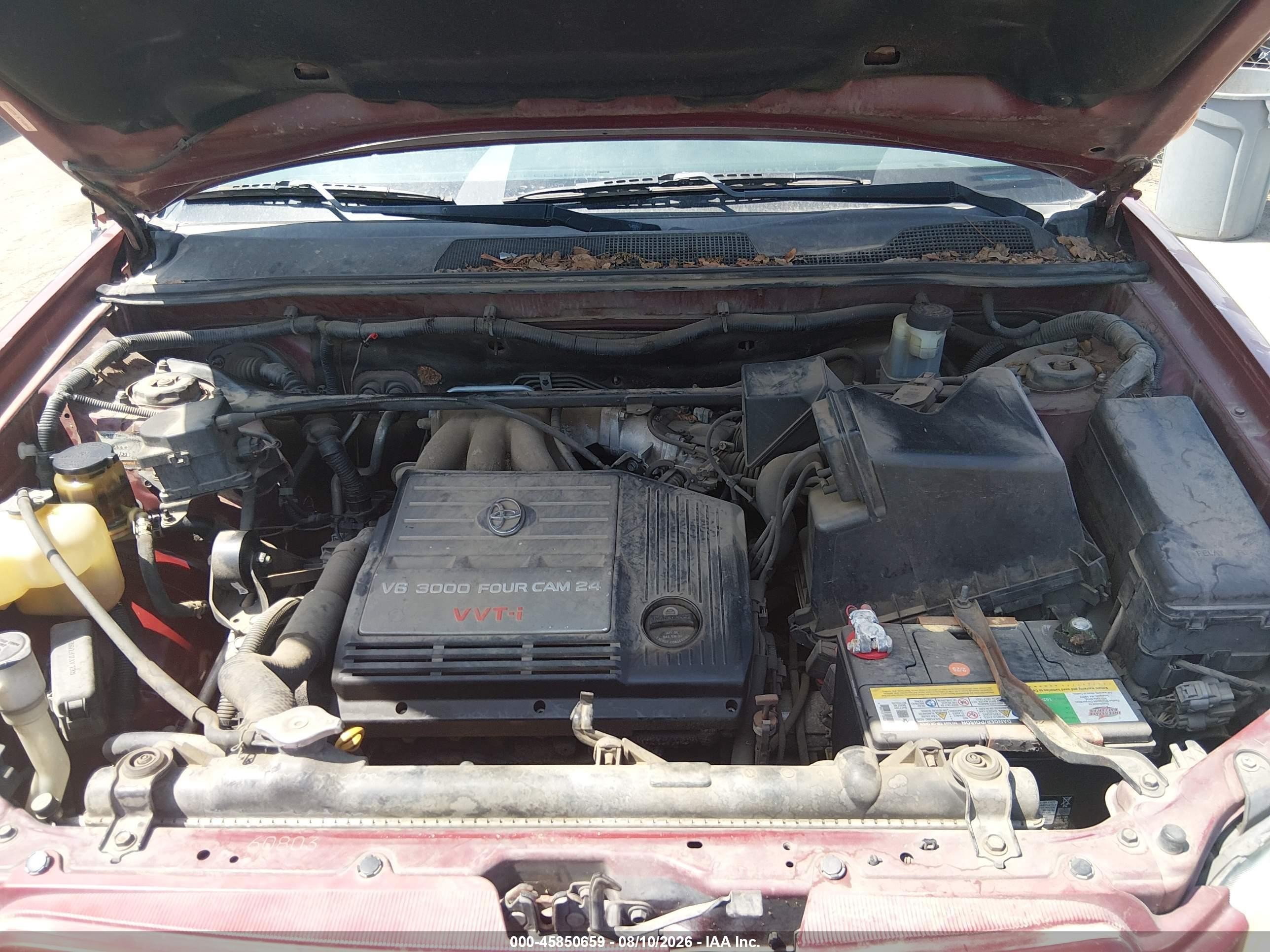 2001 Toyota Highlander V6 Burgundy vin: JTEGF21A610019763