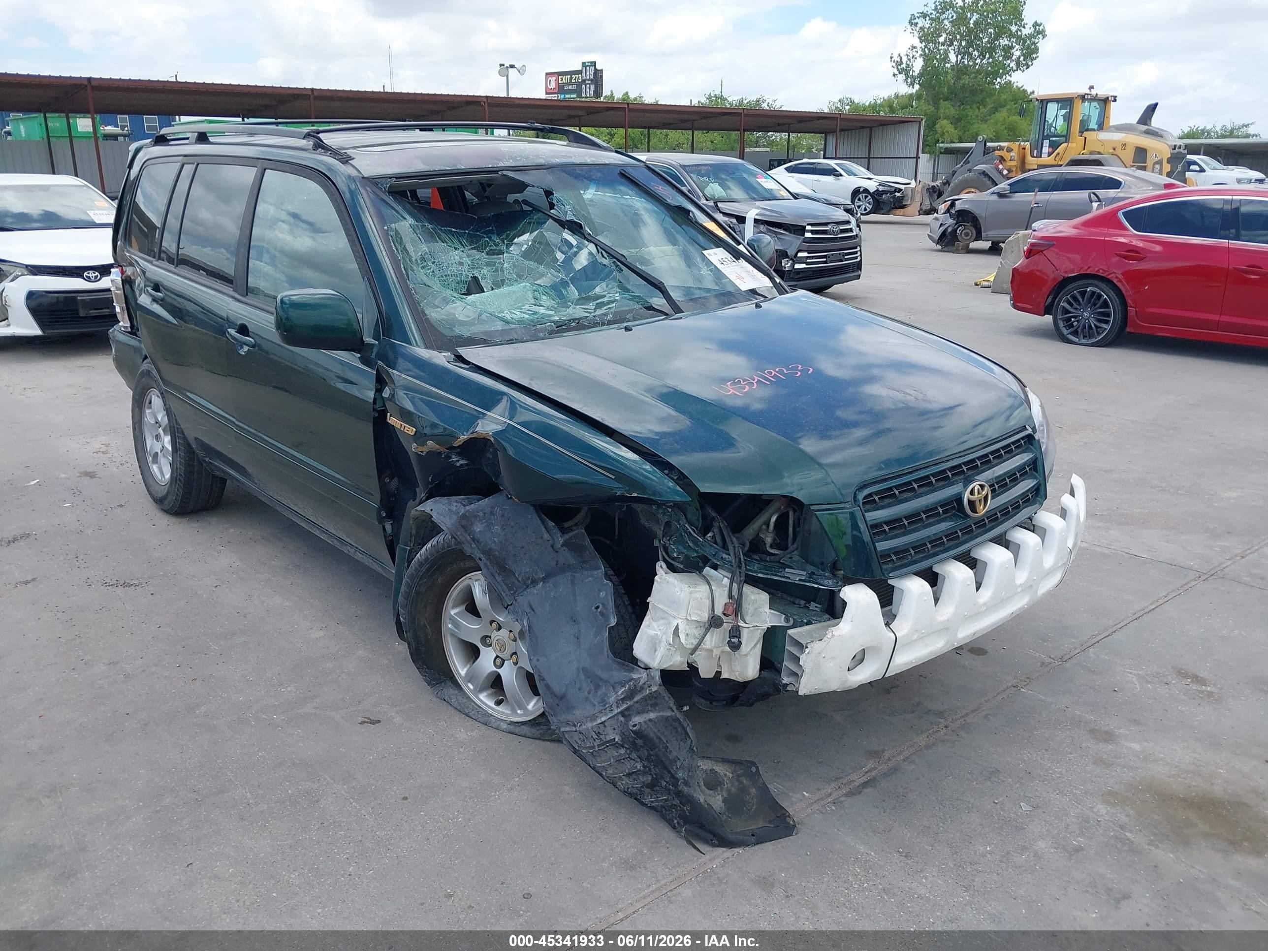 2002 Toyota Highlander Limited V6 Green vin: JTEGF21A620036130