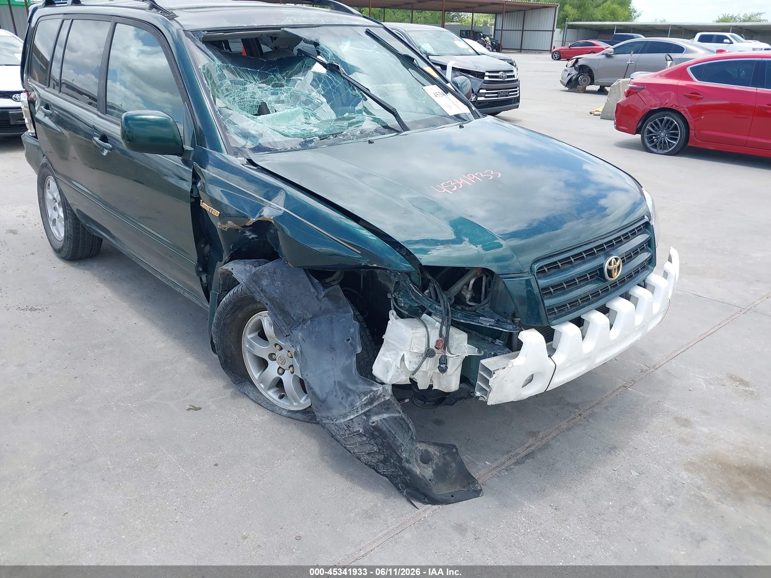 2002 Toyota Highlander Limited V6 Зеленый vin: JTEGF21A620036130