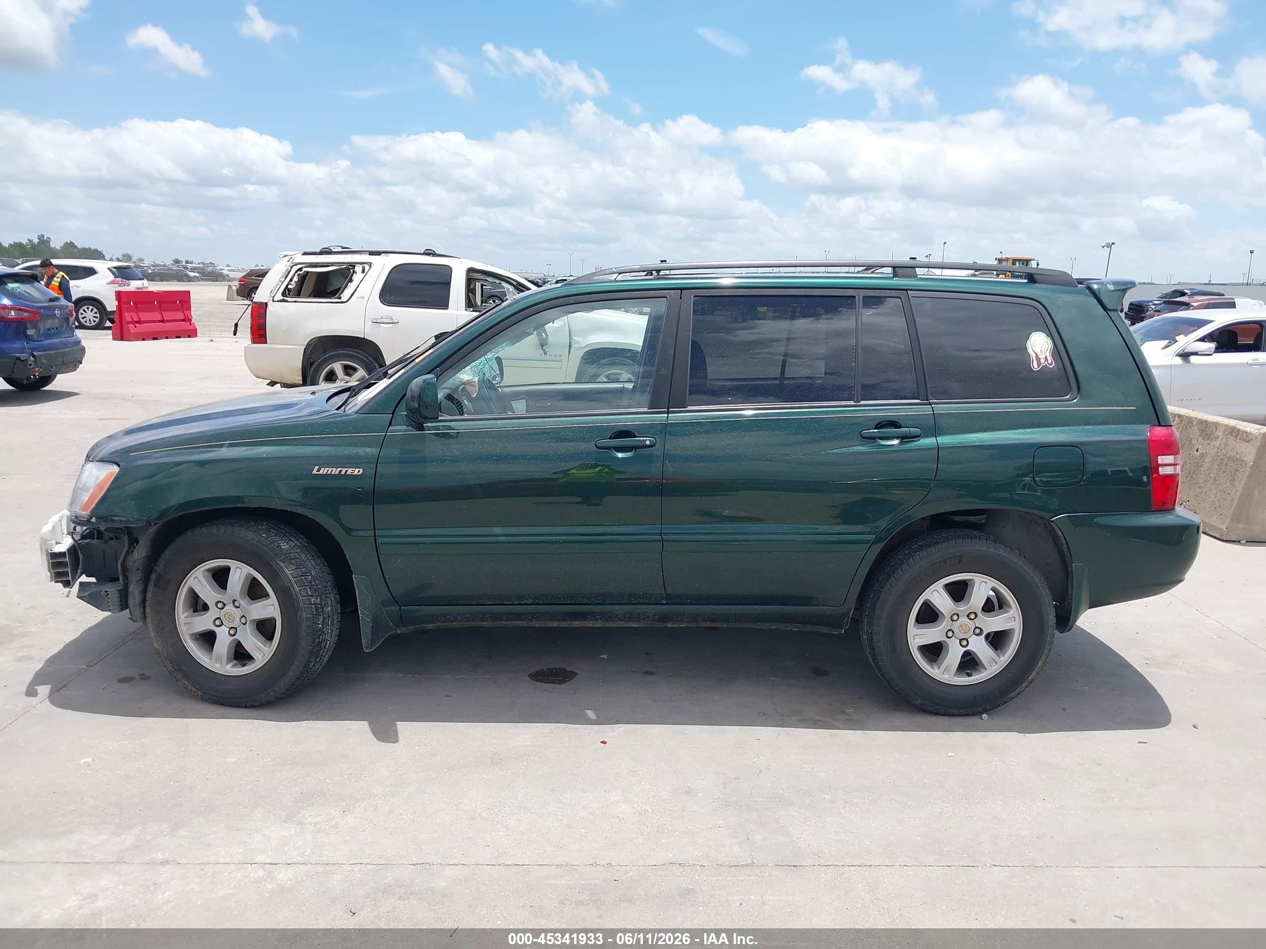 2002 Toyota Highlander Limited V6 Зеленый vin: JTEGF21A620036130