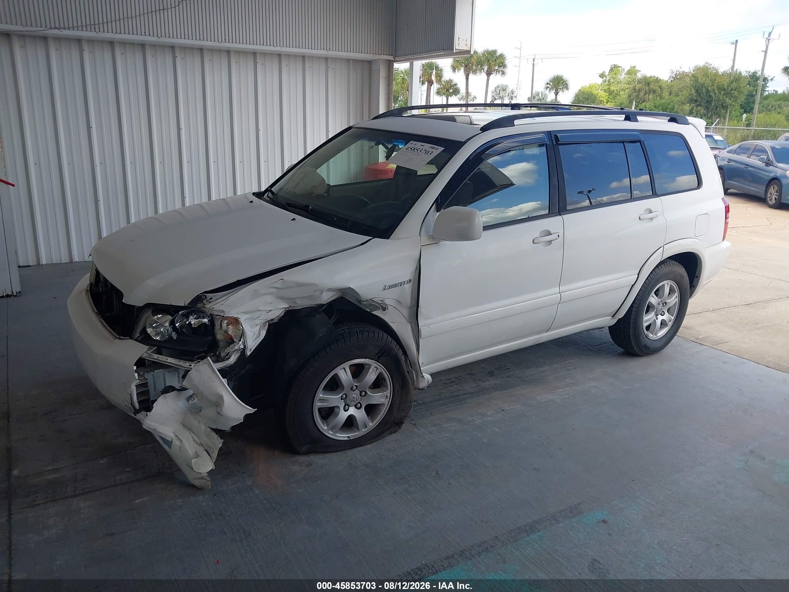 2002 Toyota Highlander Limited V6 Белый vin: JTEGF21A620047063