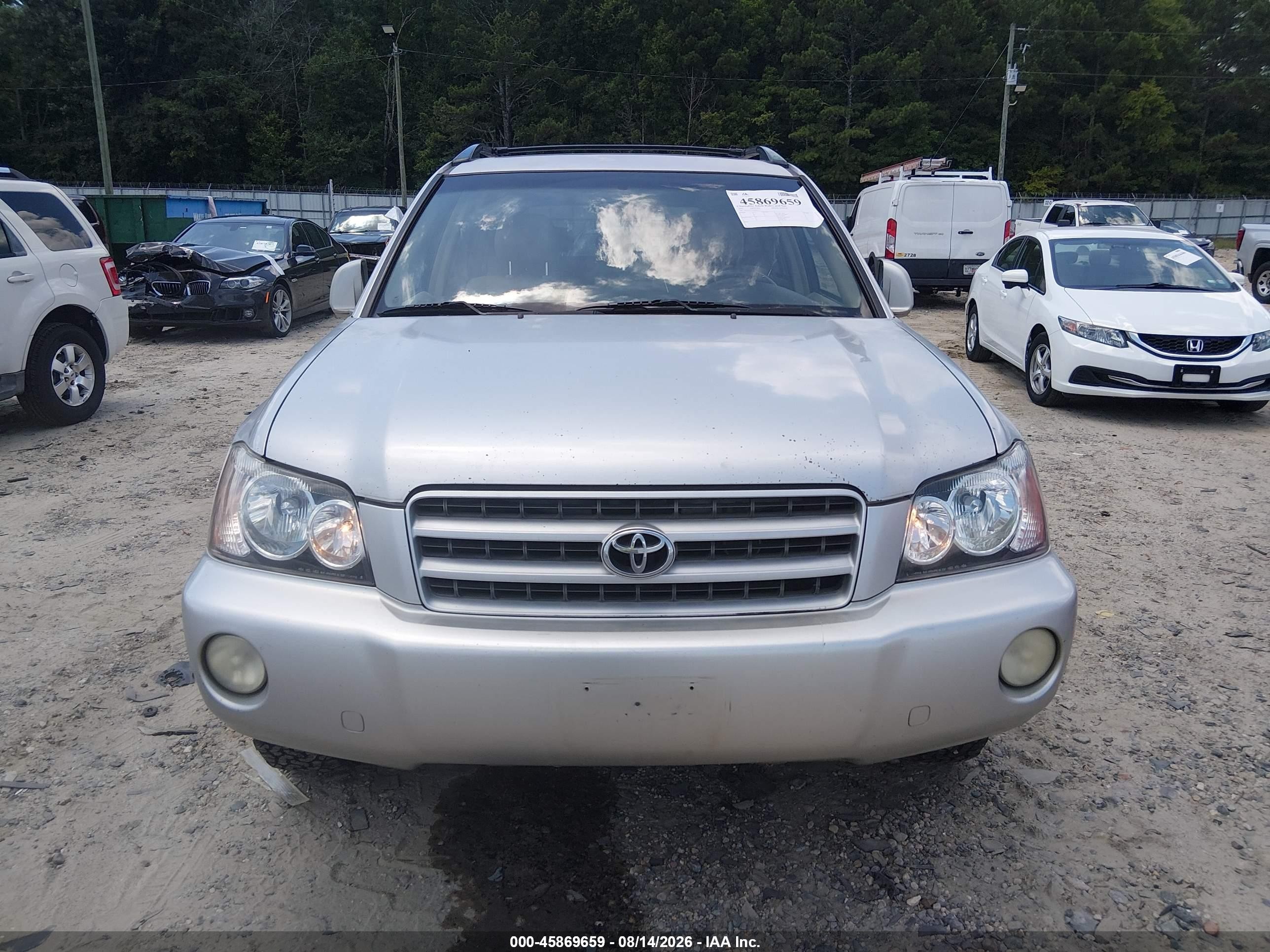 2002 Toyota Highlander Limited V6 Silver vin: JTEGF21A620063957