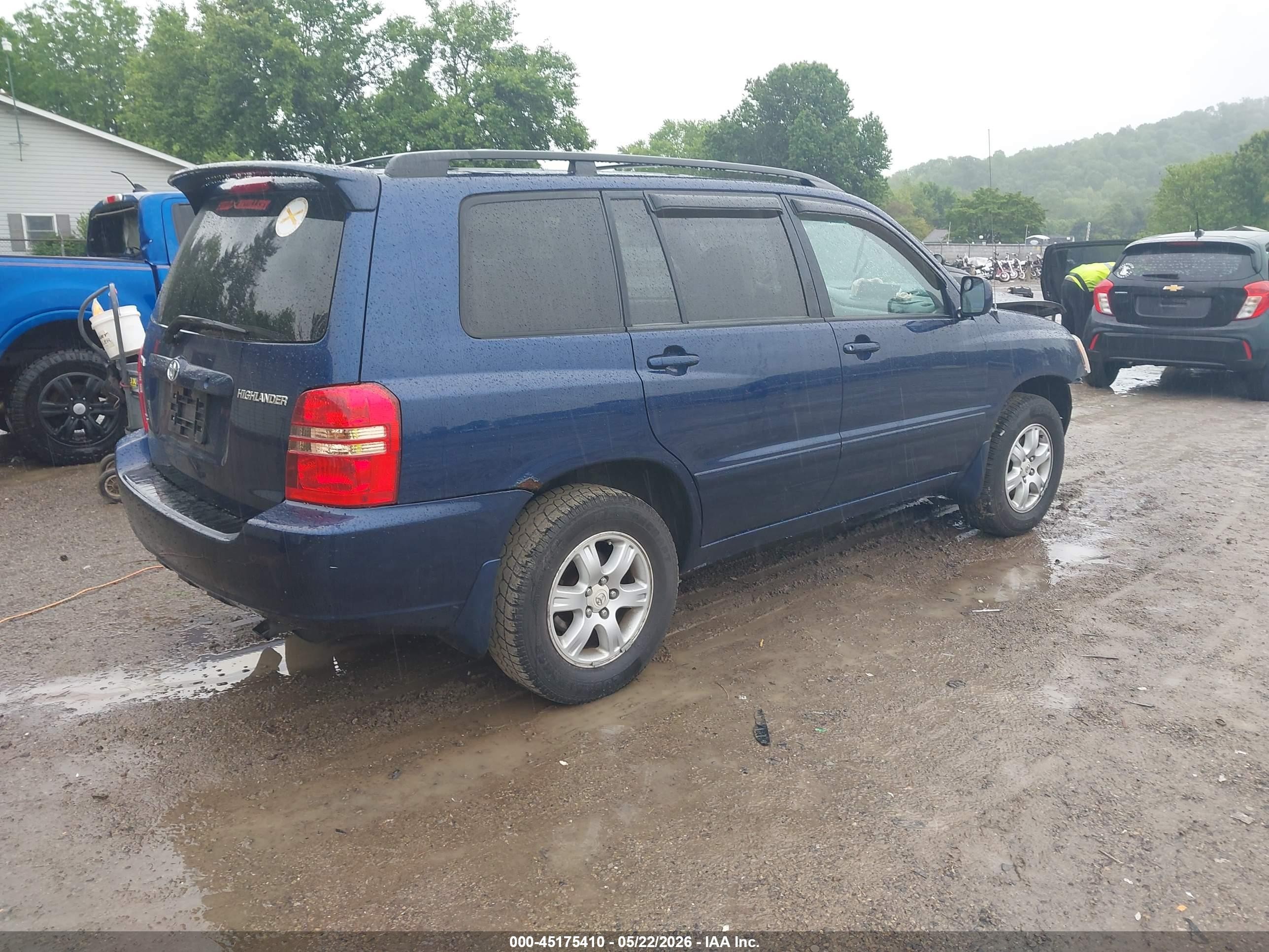 2002 Toyota Highlander V6 Blue vin: JTEGF21A620069144
