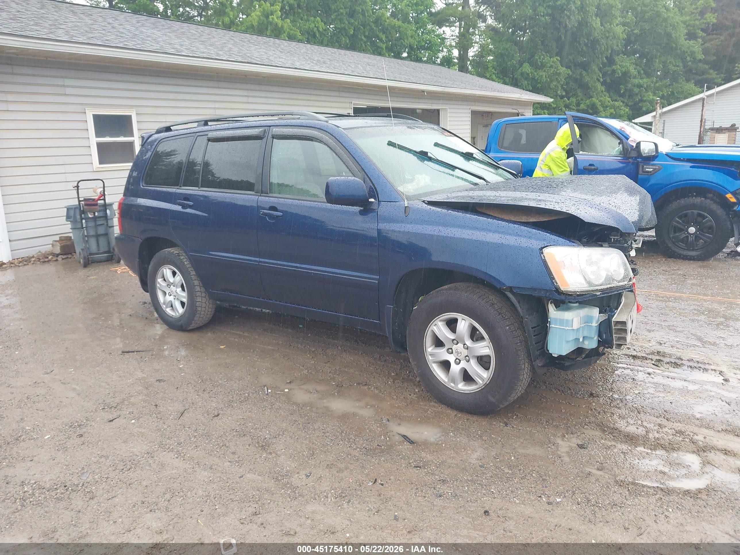 2002 Toyota Highlander V6 Blue vin: JTEGF21A620069144