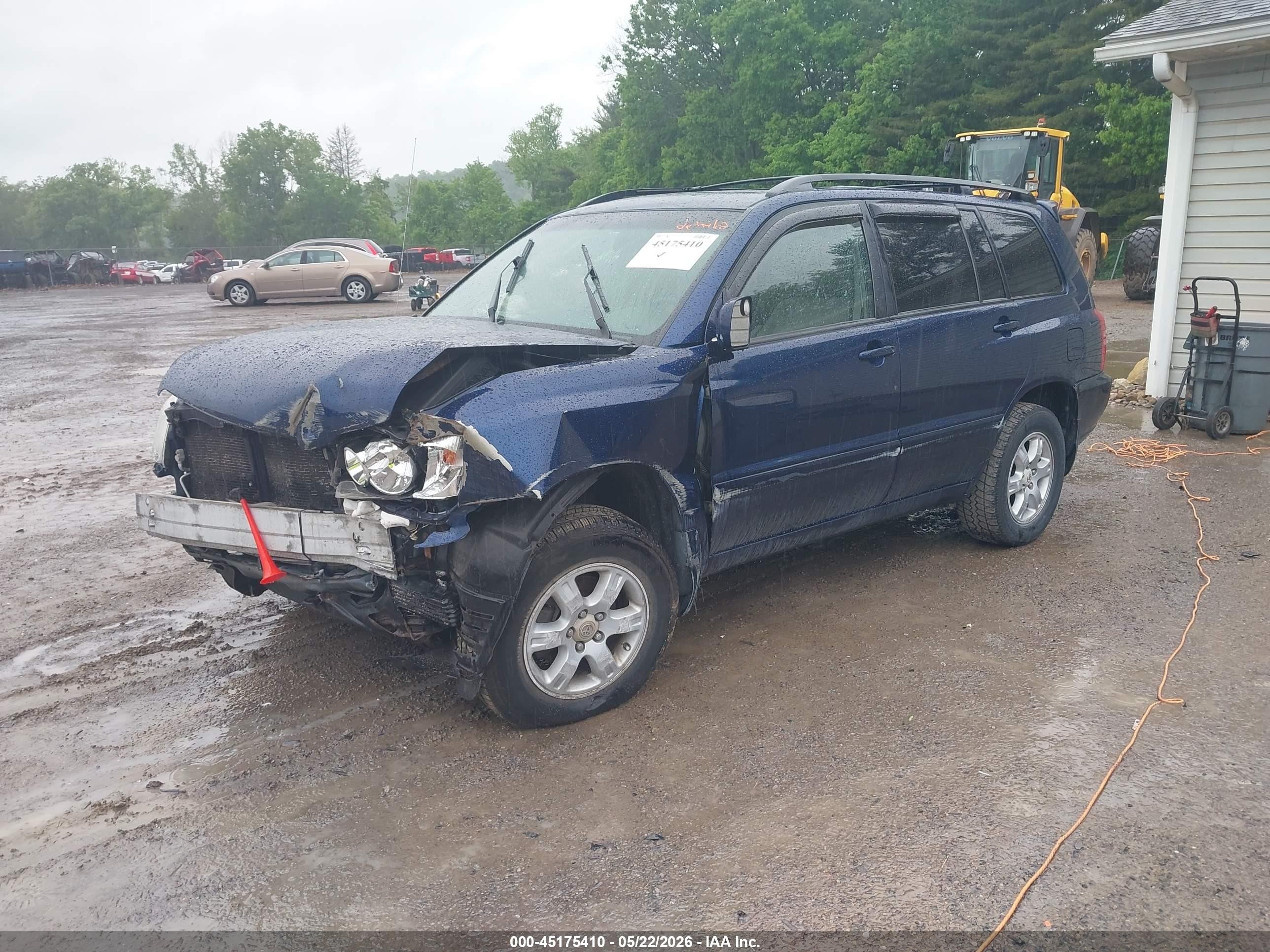 2002 Toyota Highlander V6 Blue vin: JTEGF21A620069144