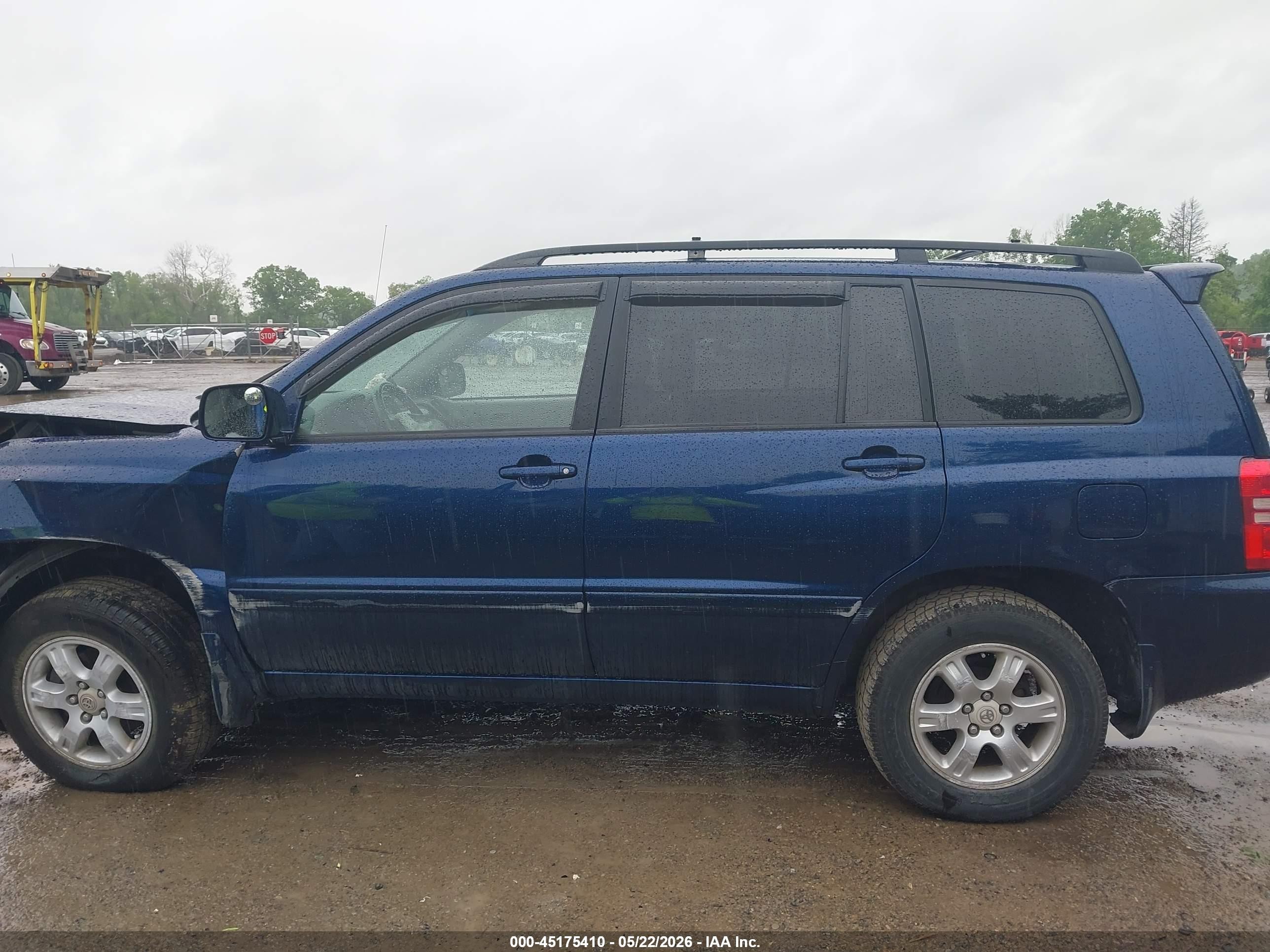 2002 Toyota Highlander V6 Blue vin: JTEGF21A620069144