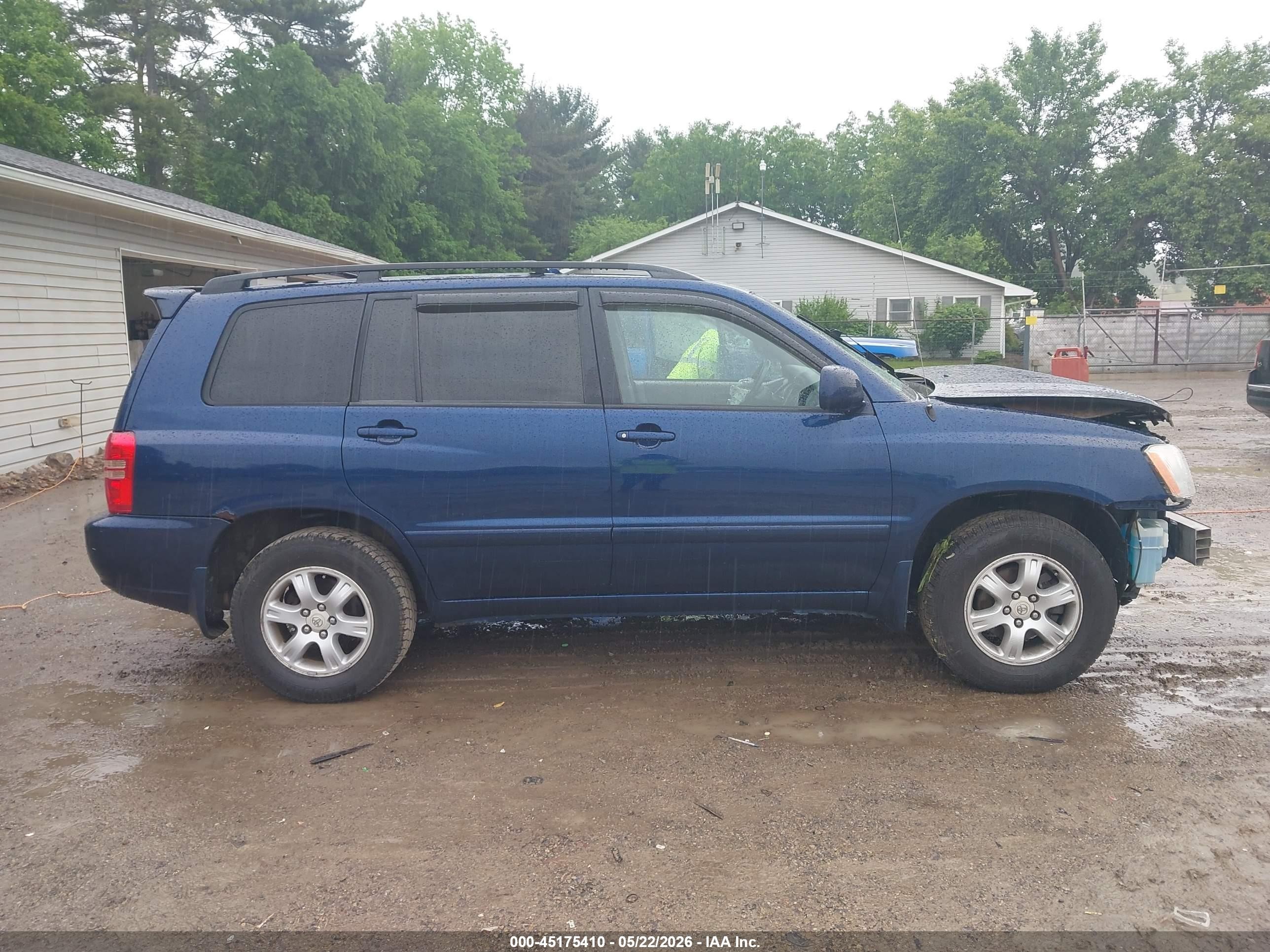 2002 Toyota Highlander V6 Blue vin: JTEGF21A620069144