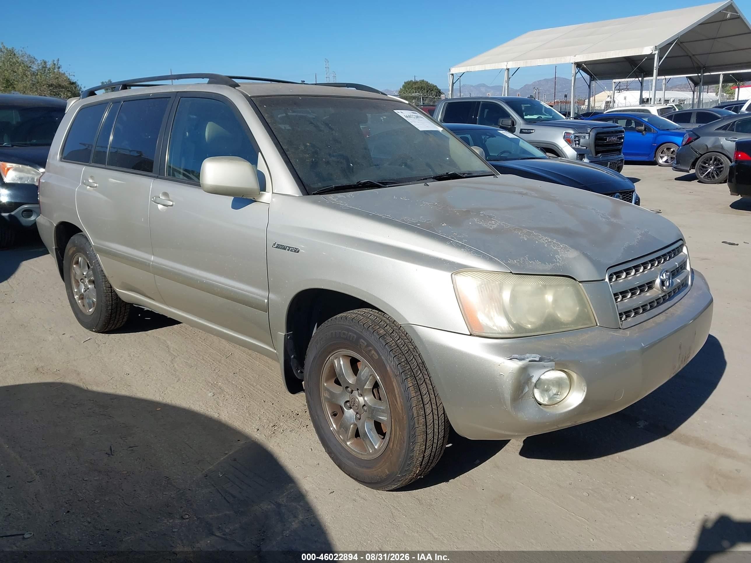 2003 Toyota Highlander Limited V6 Beige vin: JTEGF21A630074877