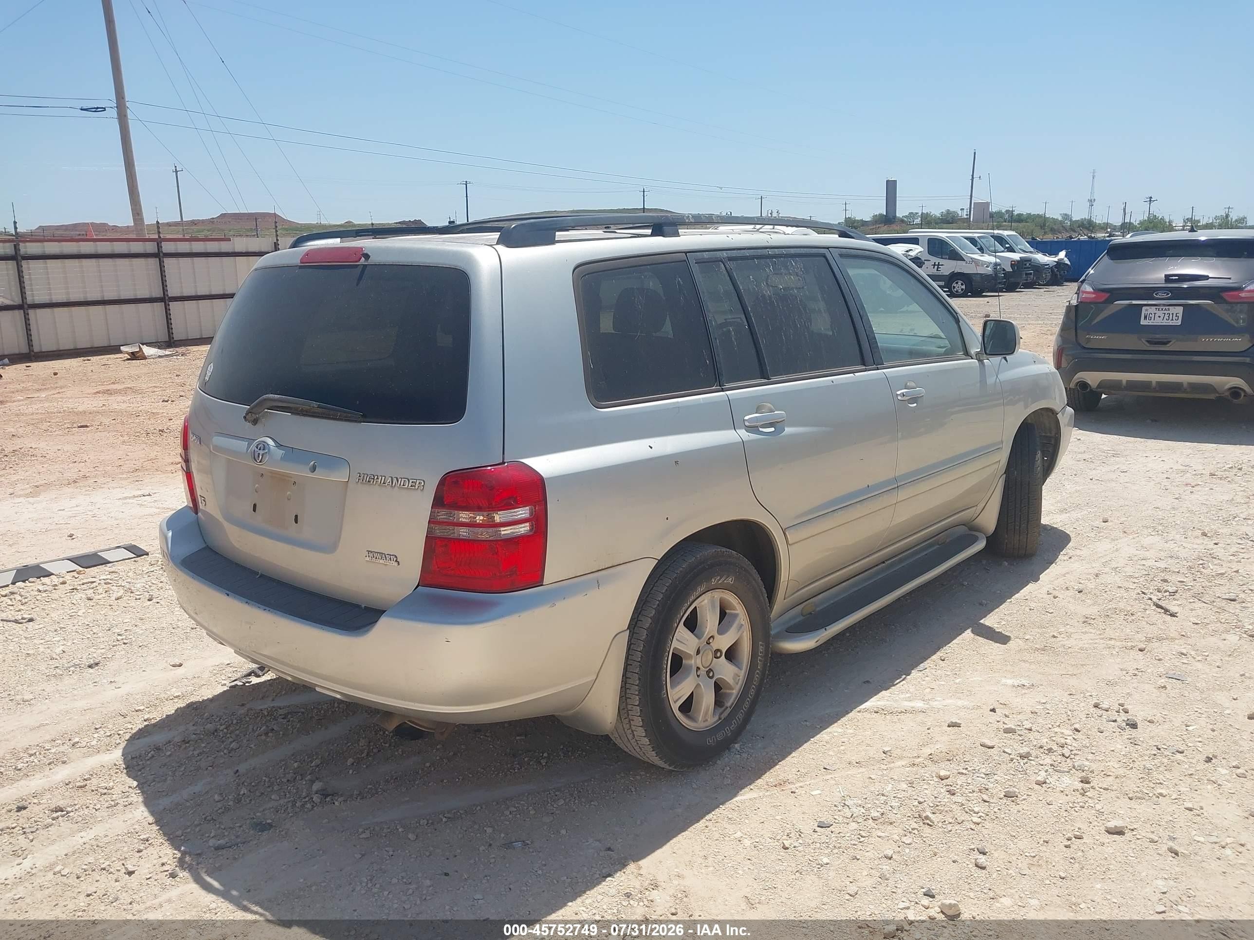 2003 Toyota Highlander V6 Silver vin: JTEGF21A630107540