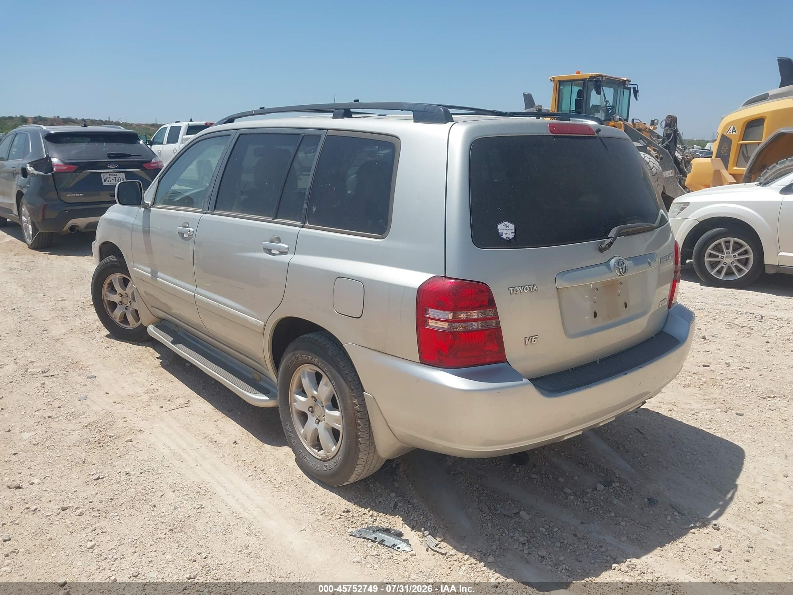 2003 Toyota Highlander V6 Silver vin: JTEGF21A630107540
