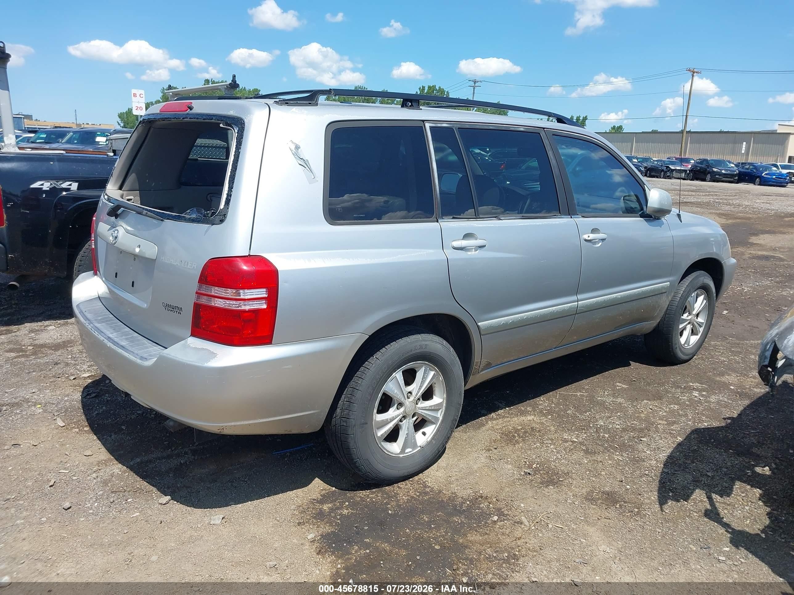 2001 Toyota Highlander V6 Серебряный vin: JTEGF21A710005273
