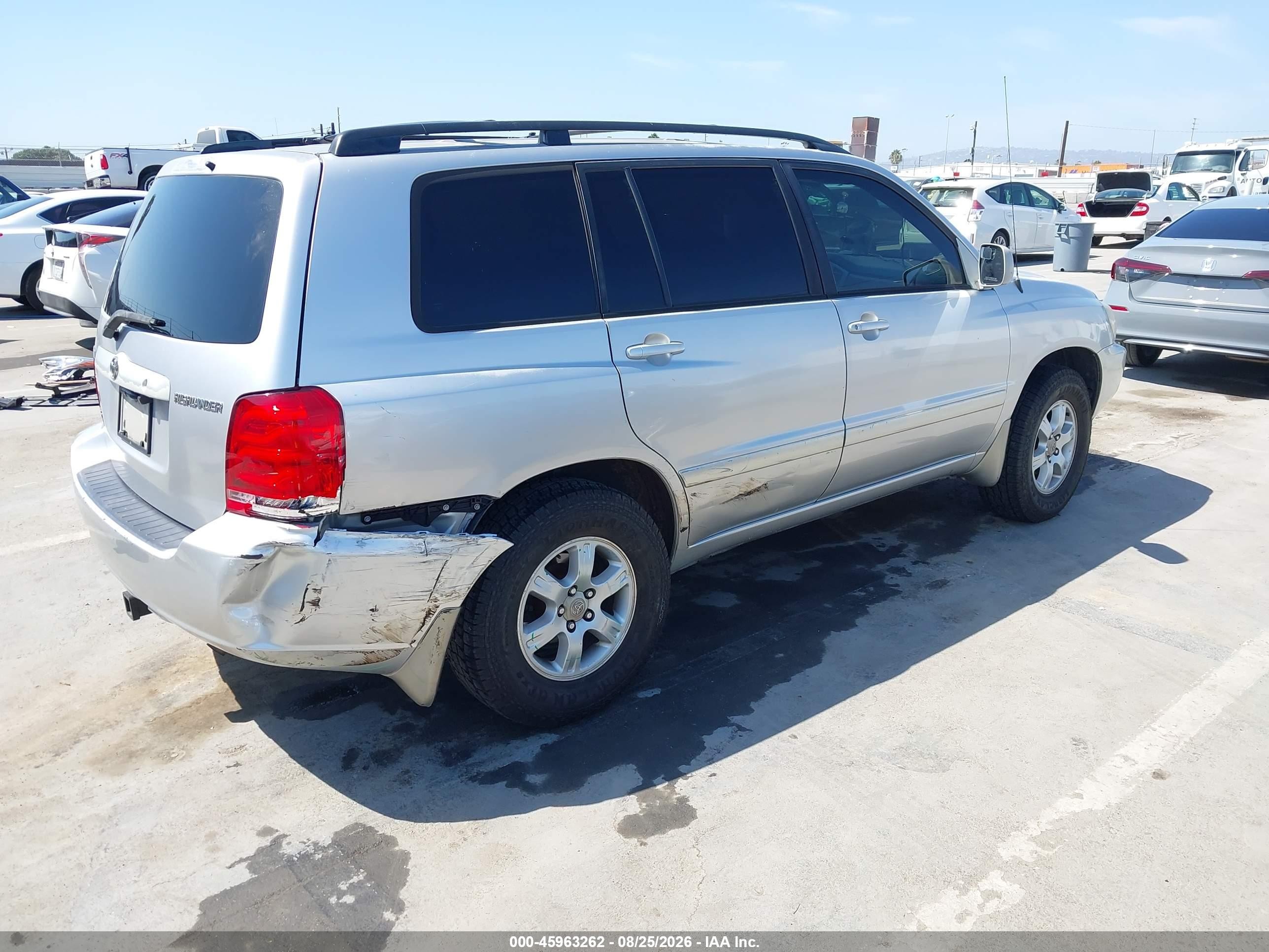 2001 Toyota Highlander V6 Silver vin: JTEGF21A710023126