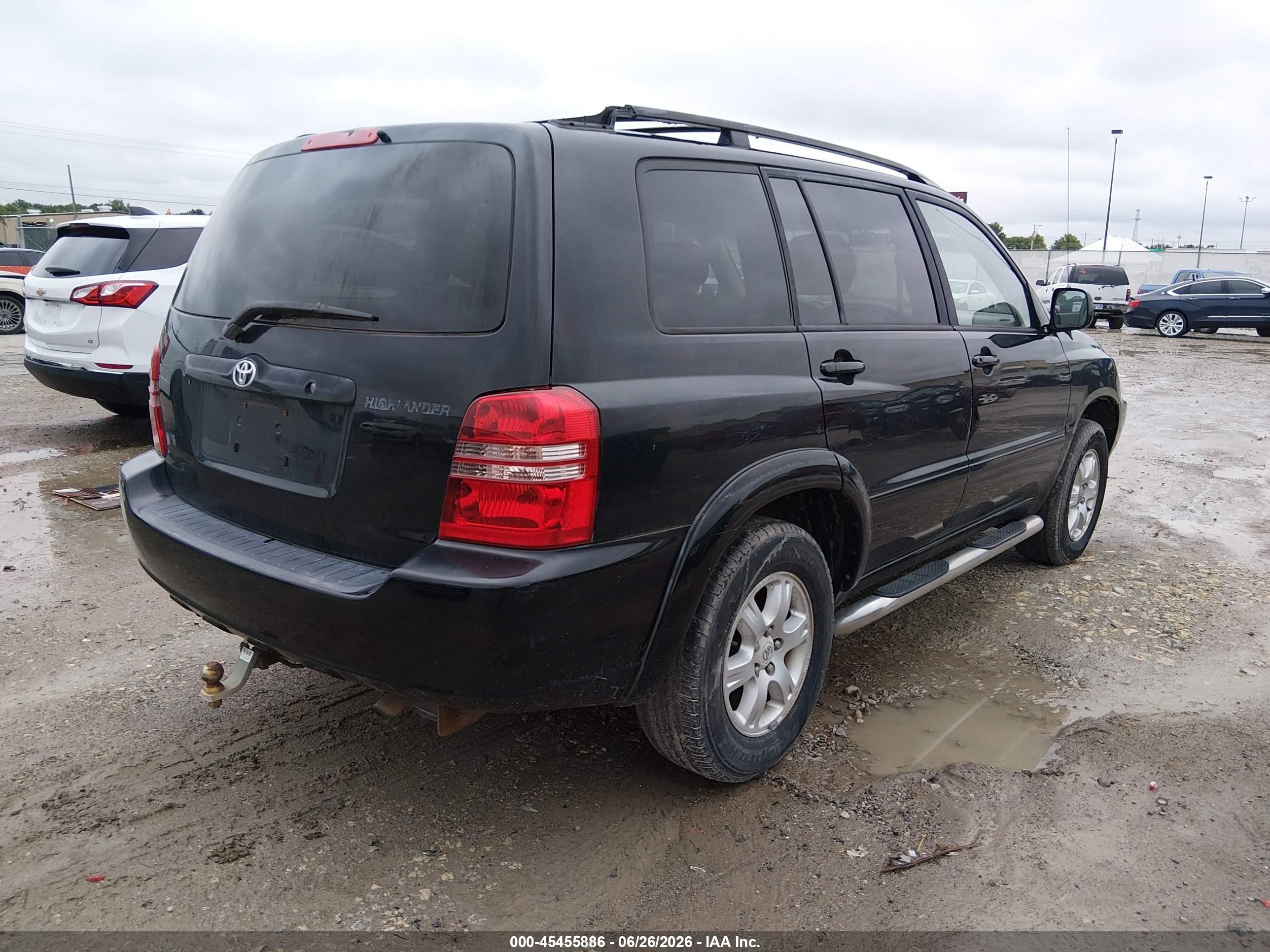 2002 Toyota Highlander V6 Black vin: JTEGF21A720031423