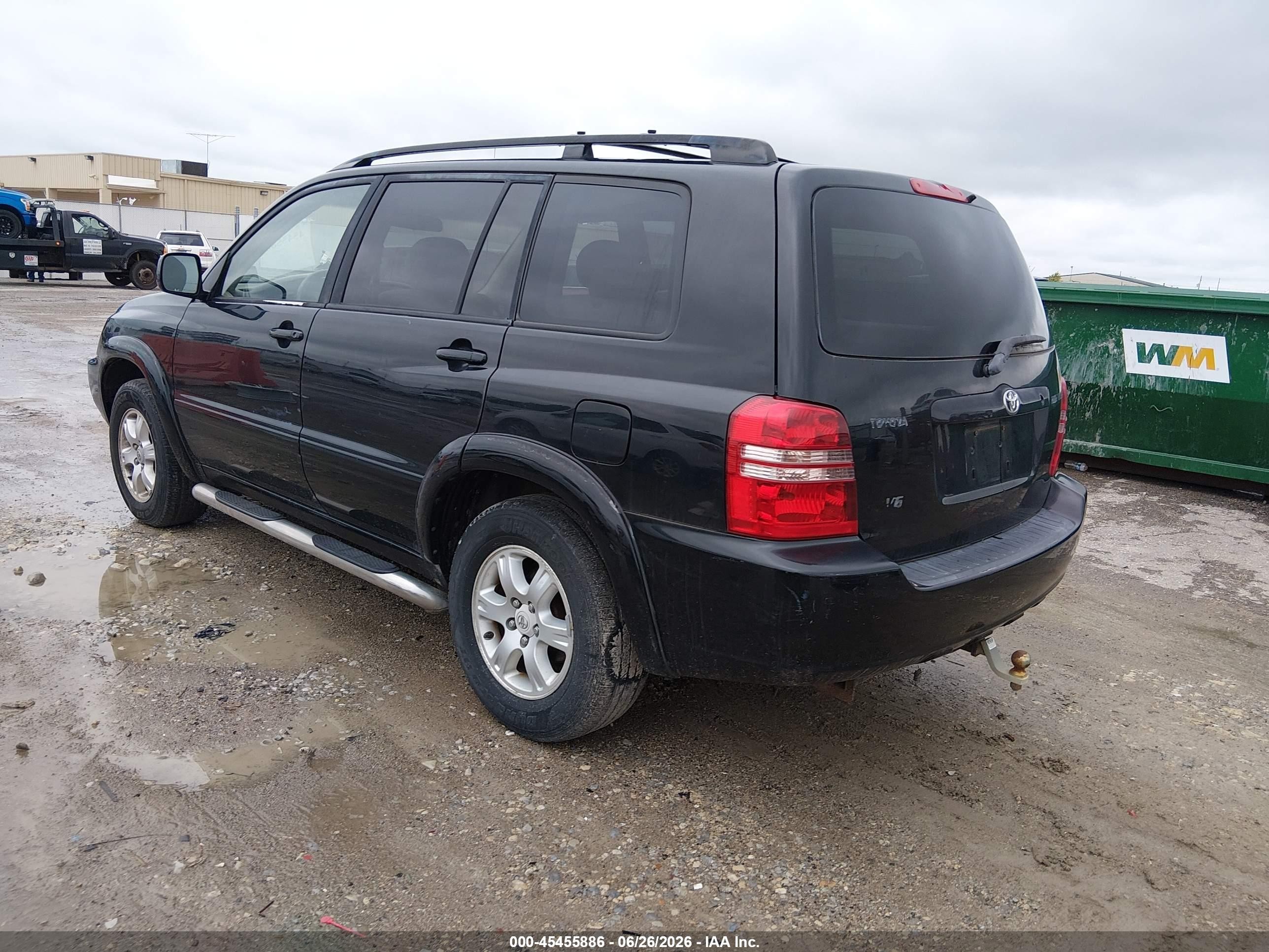 2002 Toyota Highlander V6 Black vin: JTEGF21A720031423