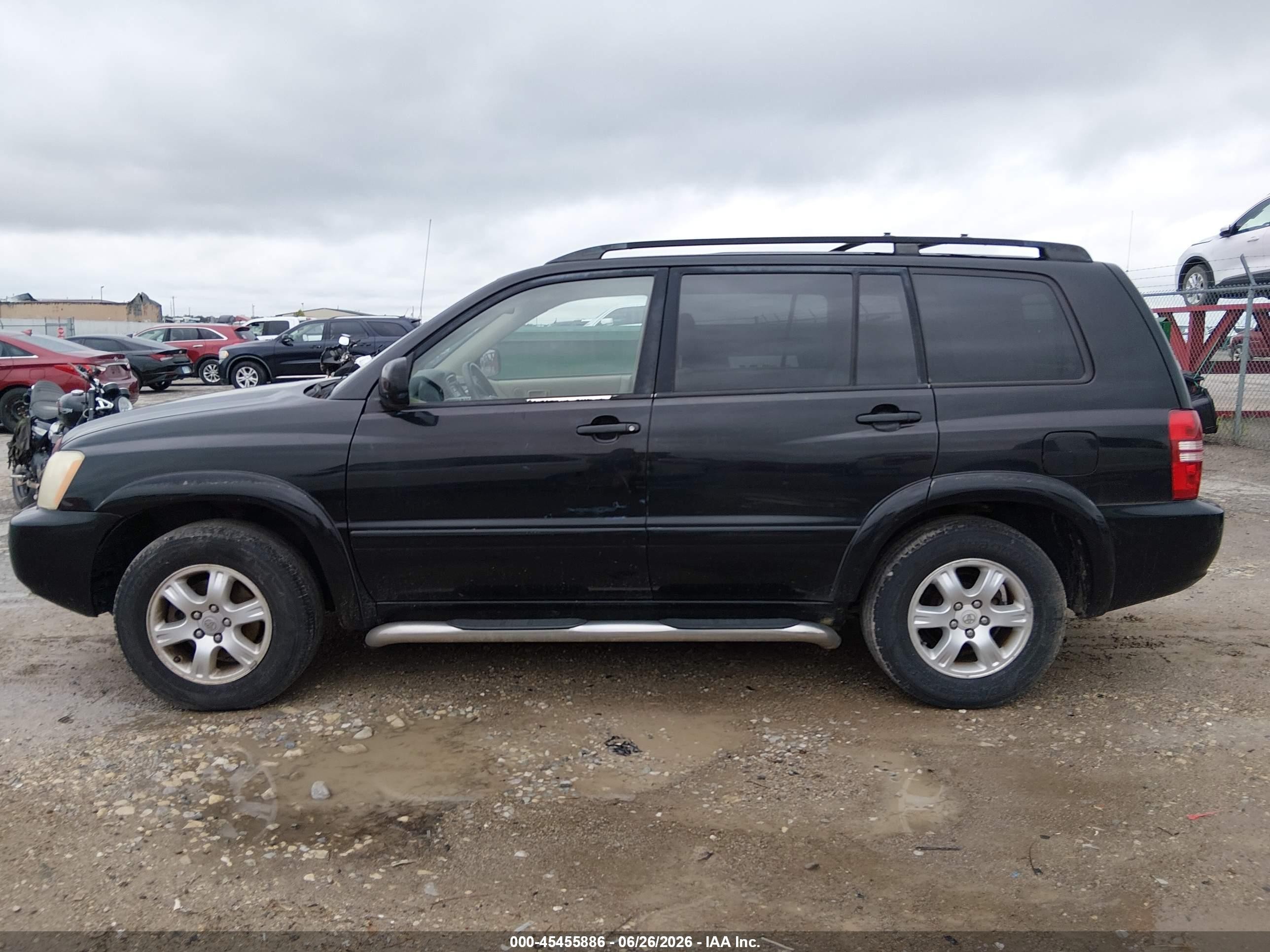 2002 Toyota Highlander V6 Black vin: JTEGF21A720031423