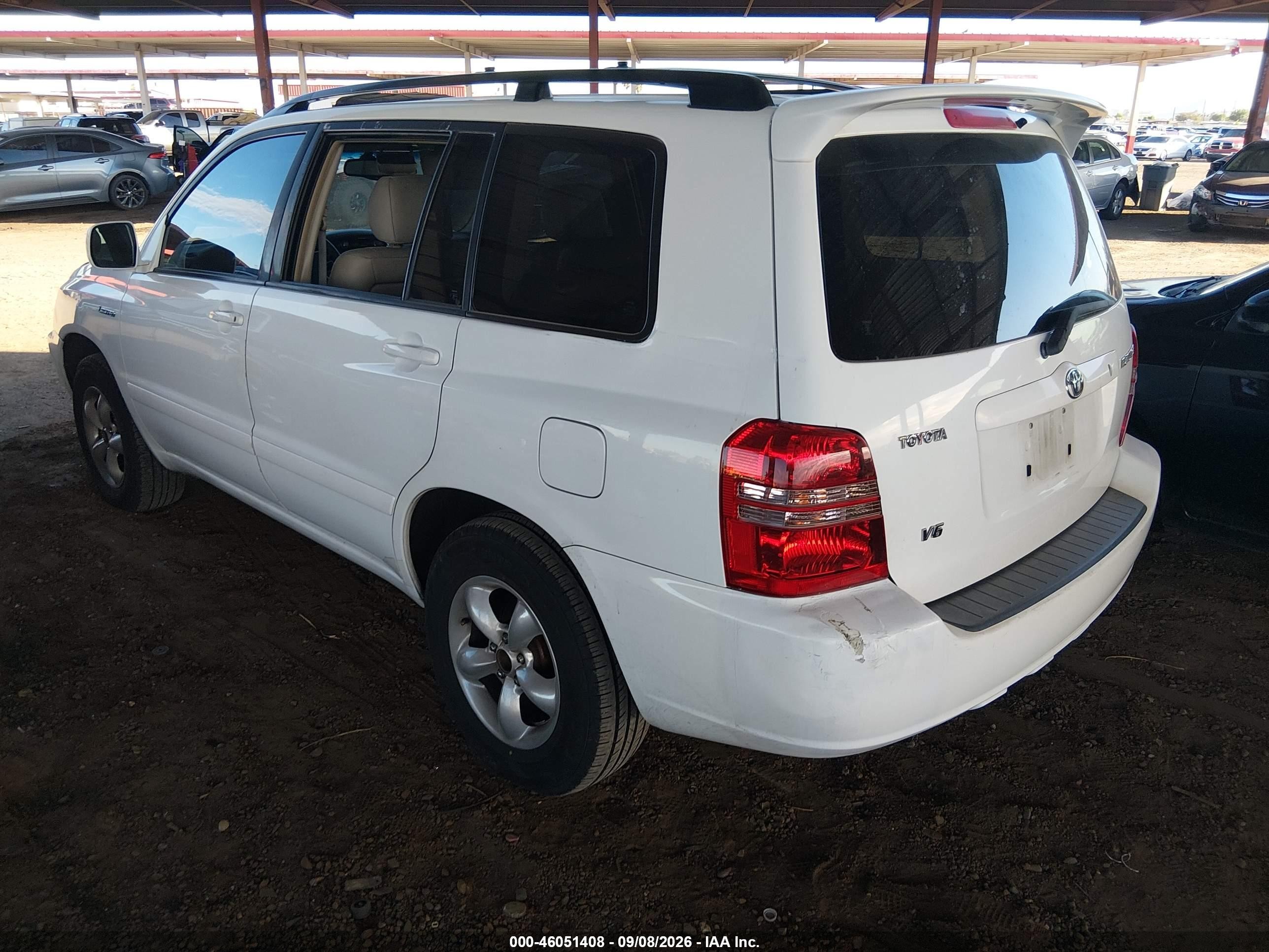 2002 Toyota Highlander Limited V6 White vin: JTEGF21A720053339