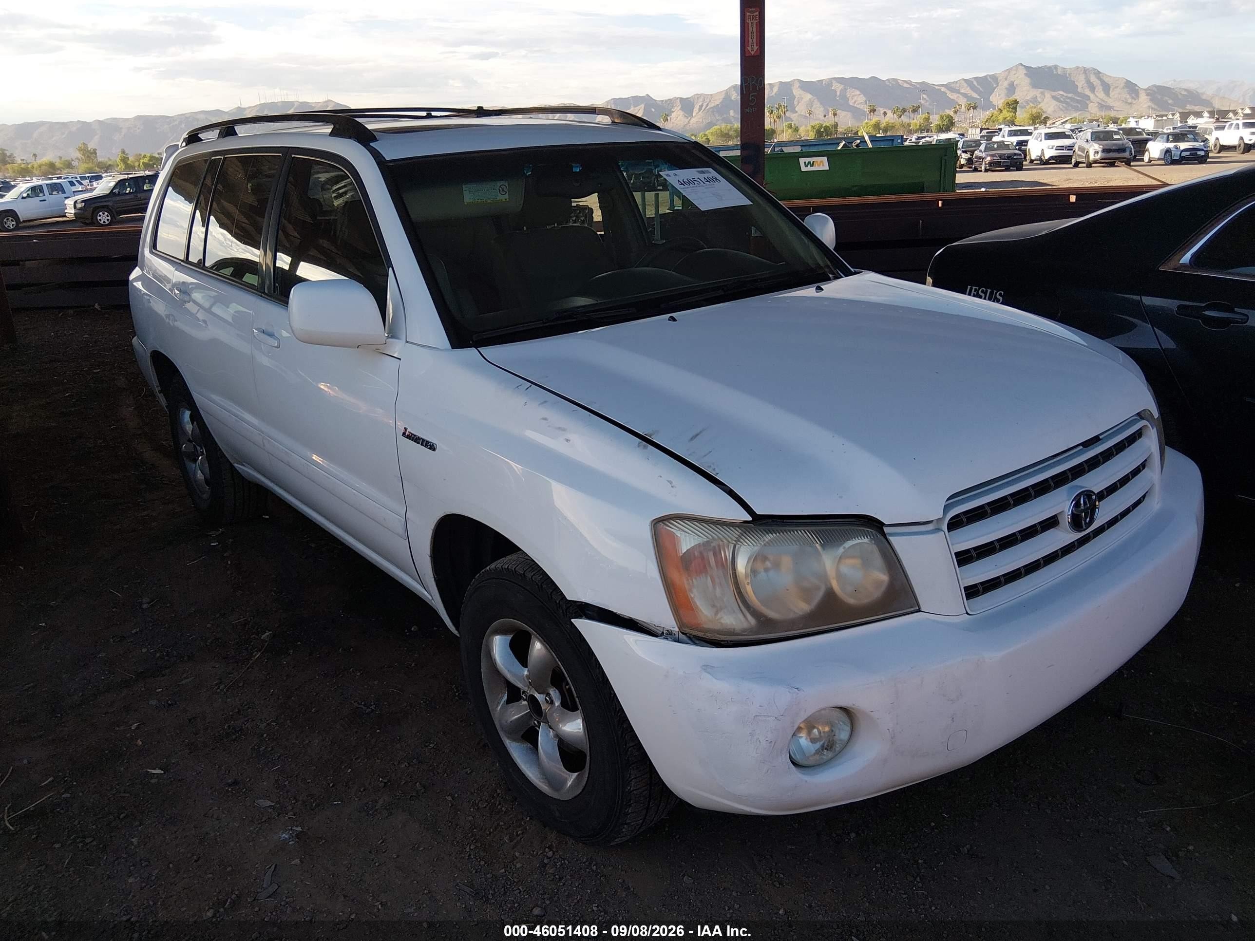 2002 Toyota Highlander Limited V6 White vin: JTEGF21A720053339
