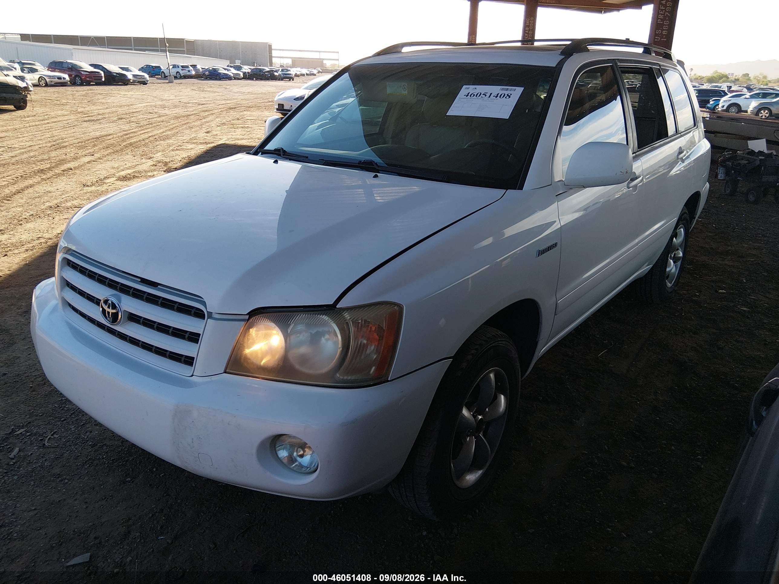 2002 Toyota Highlander Limited V6 White vin: JTEGF21A720053339
