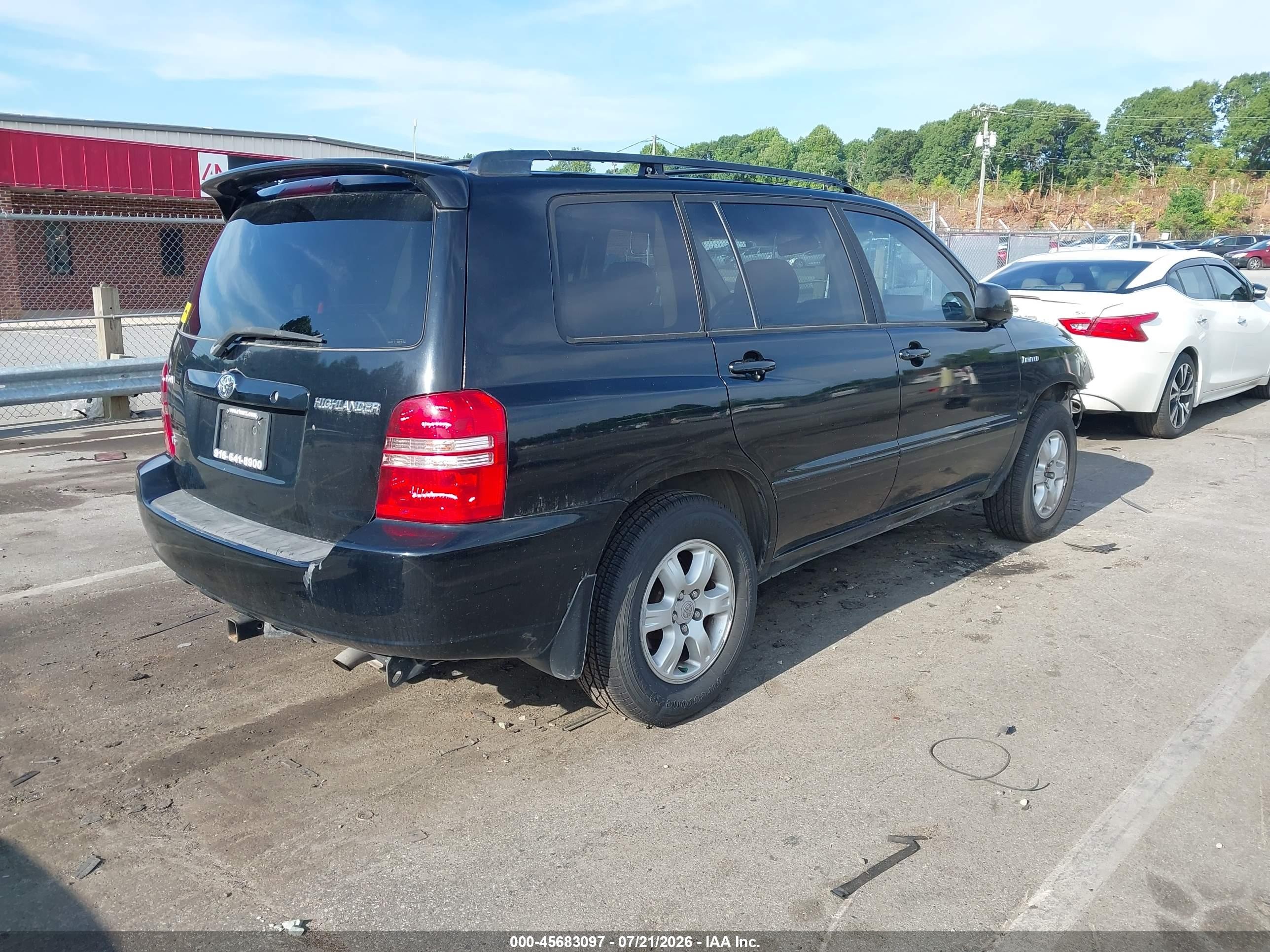 2003 Toyota Highlander Limited V6 Black vin: JTEGF21A730105148