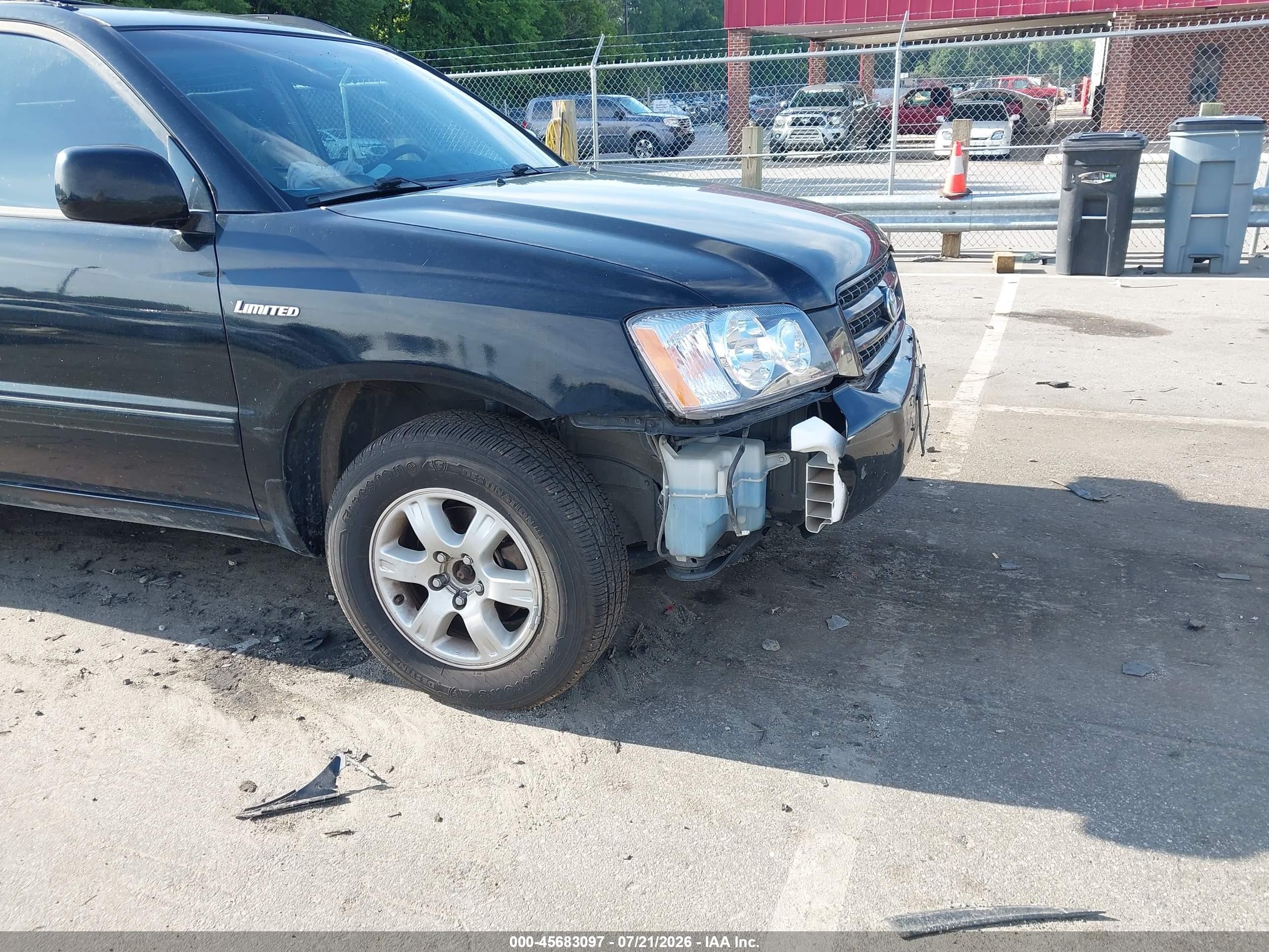 2003 Toyota Highlander Limited V6 Black vin: JTEGF21A730105148