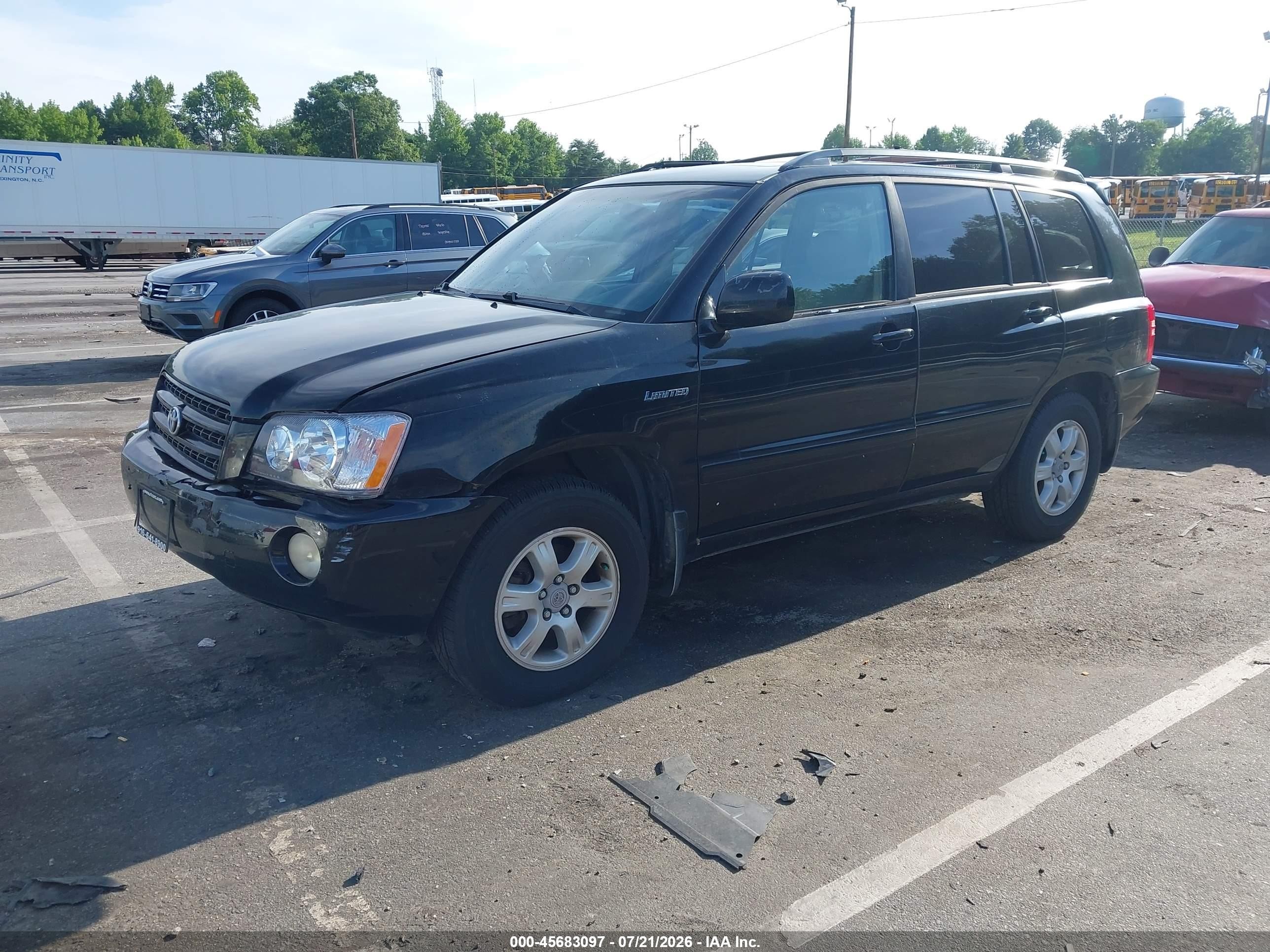 2003 Toyota Highlander Limited V6 Black vin: JTEGF21A730105148