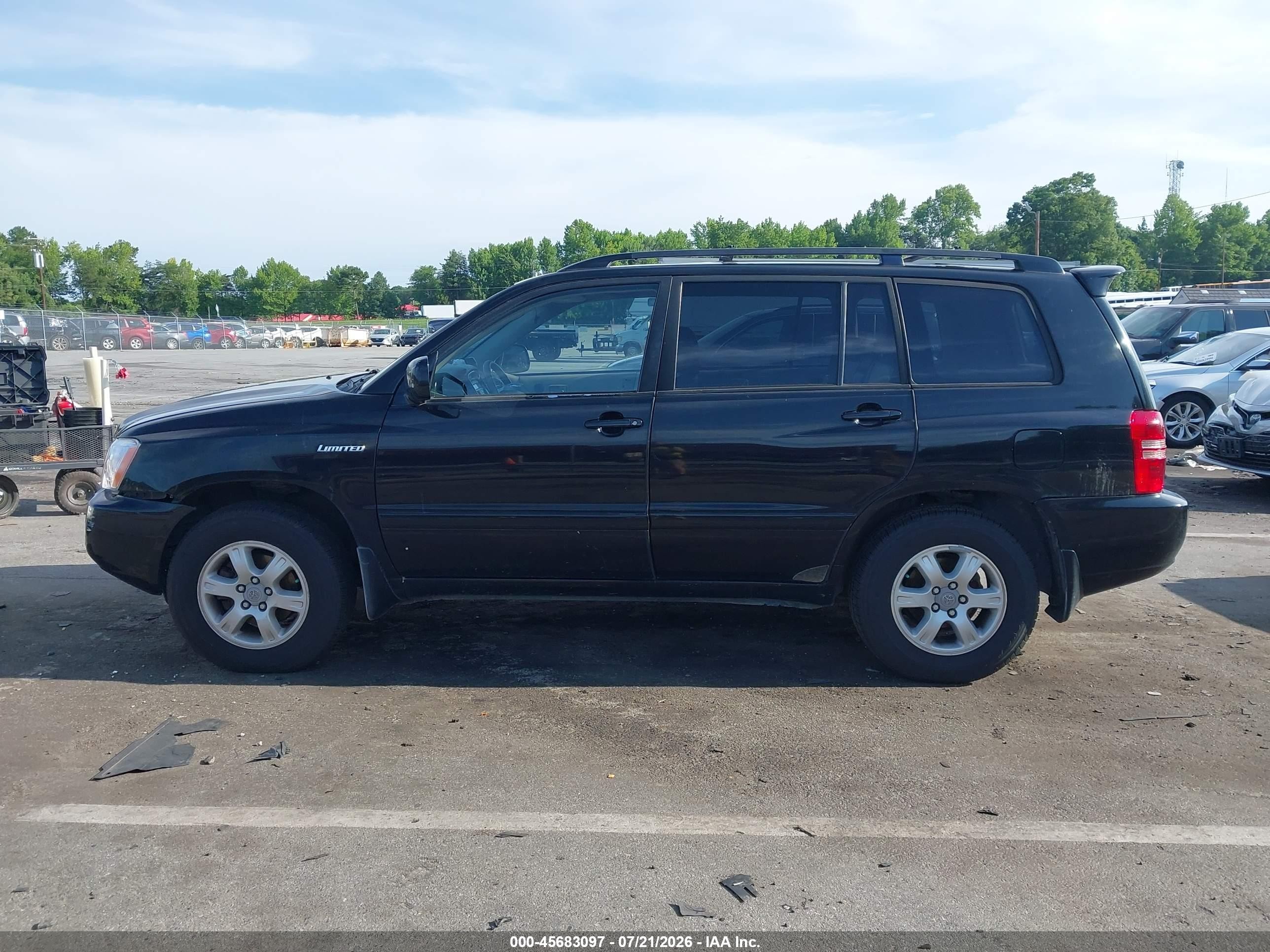 2003 Toyota Highlander Limited V6 Black vin: JTEGF21A730105148