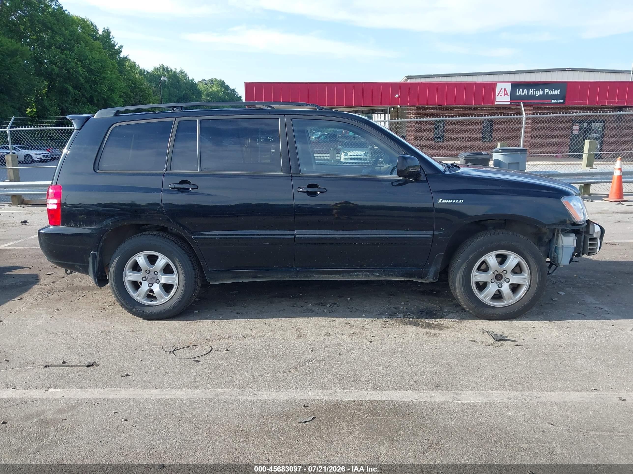 2003 Toyota Highlander Limited V6 Black vin: JTEGF21A730105148