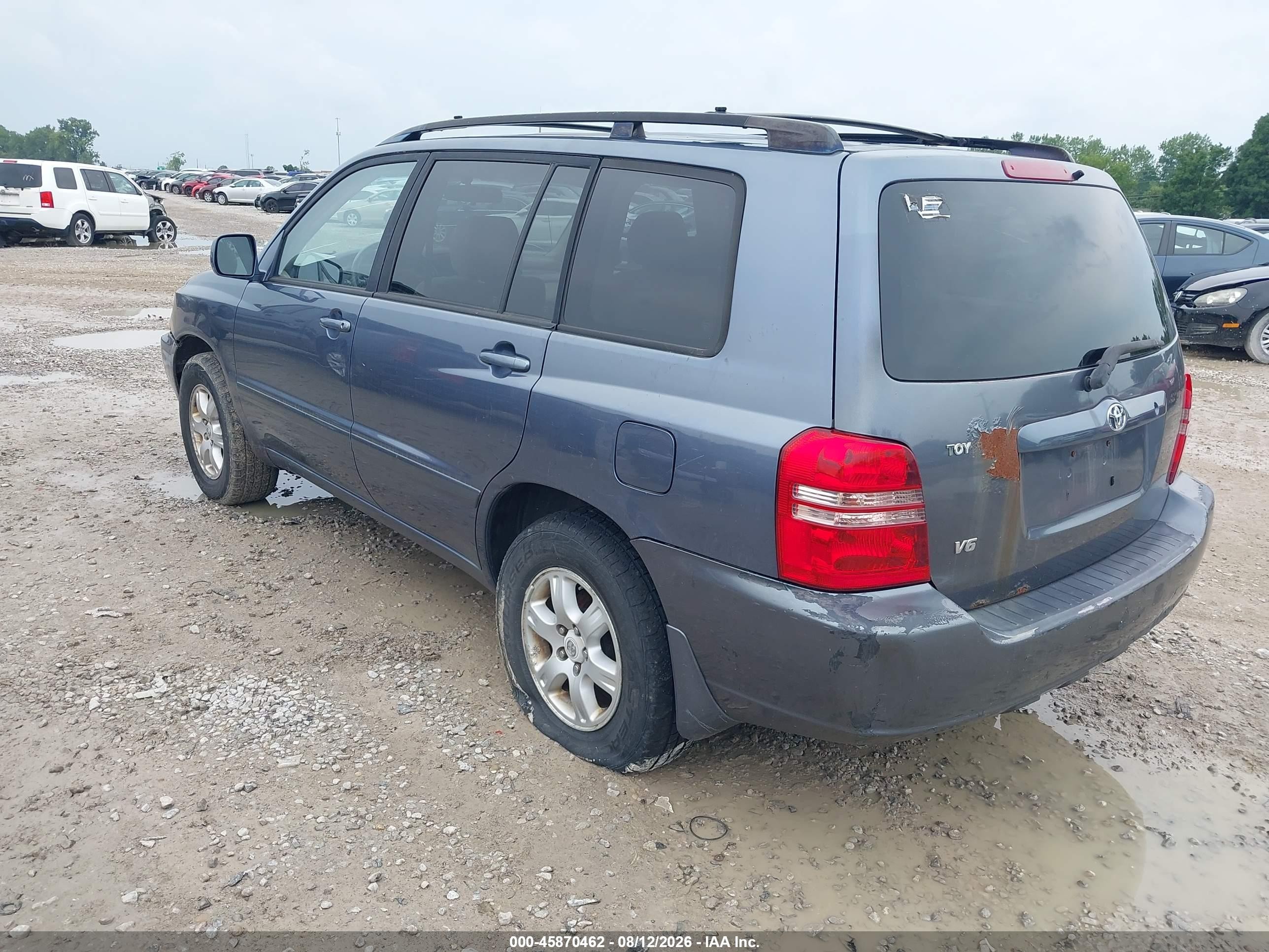2003 Toyota Highlander V6 Blue vin: JTEGF21A730109829