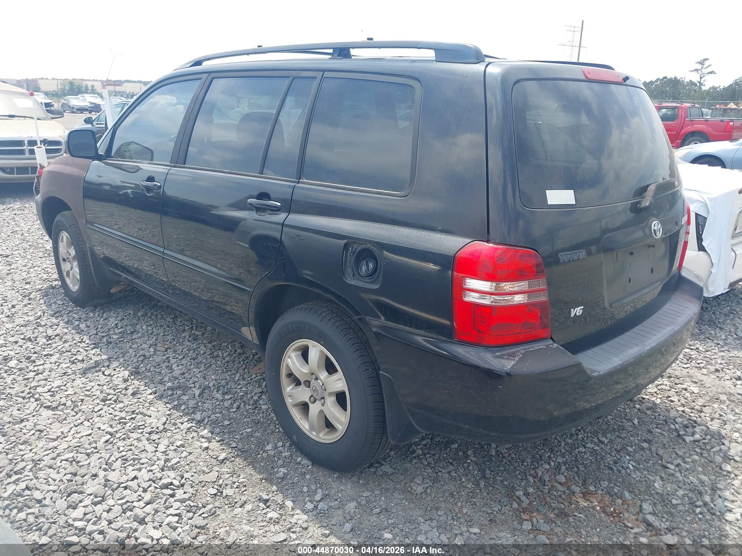 2001 Toyota Highlander V6 Black vin: JTEGF21A810026536