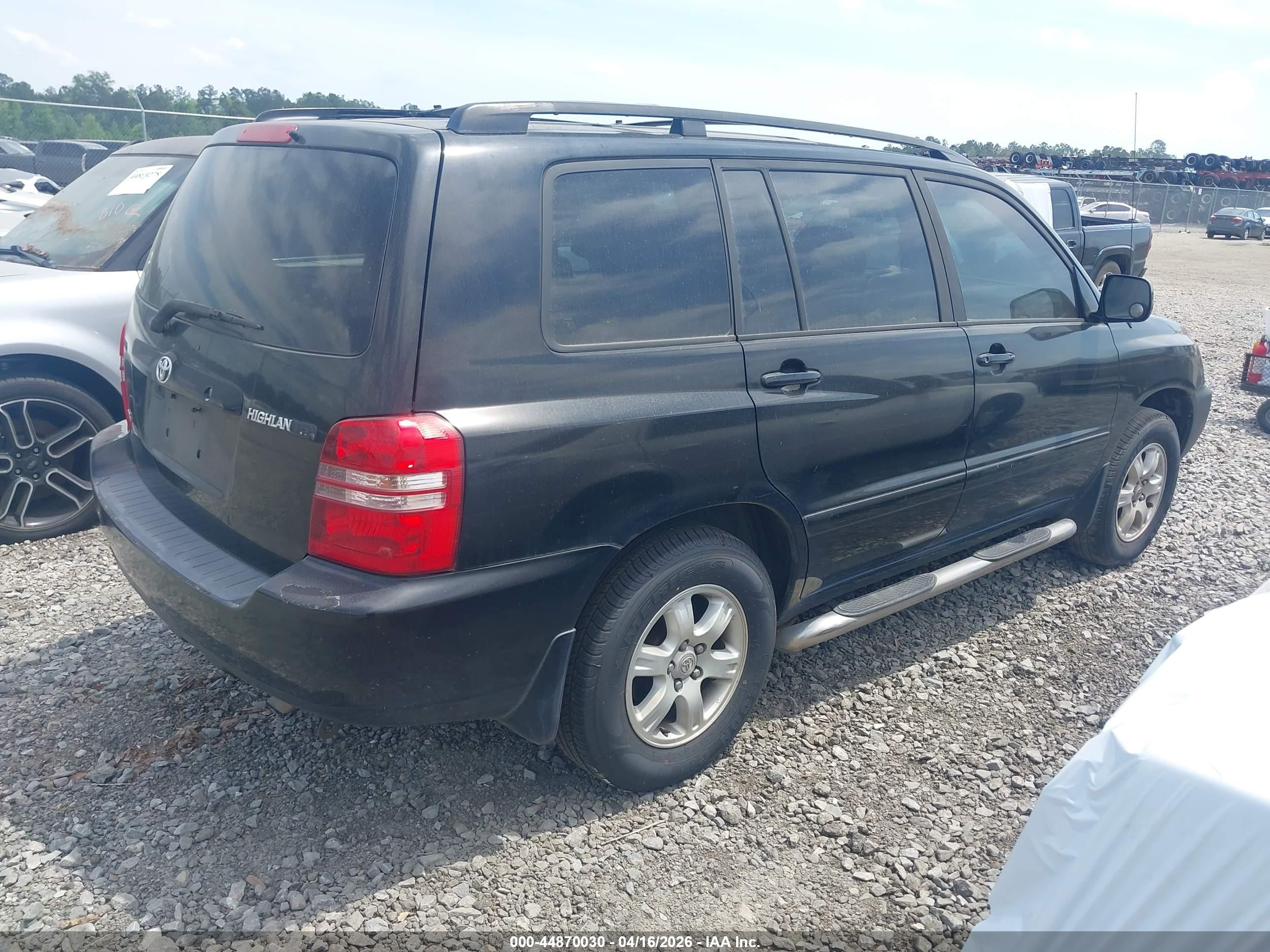 2001 Toyota Highlander V6 Black vin: JTEGF21A810026536
