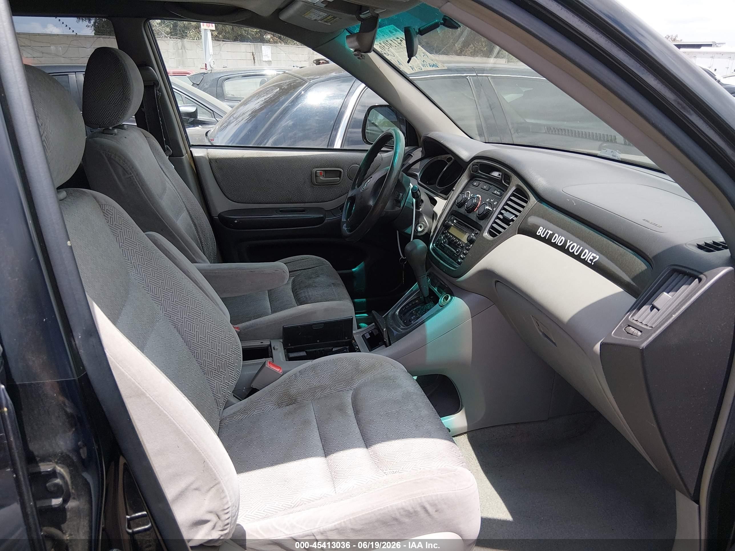2003 Toyota Highlander V6 Black vin: JTEGF21A830091132