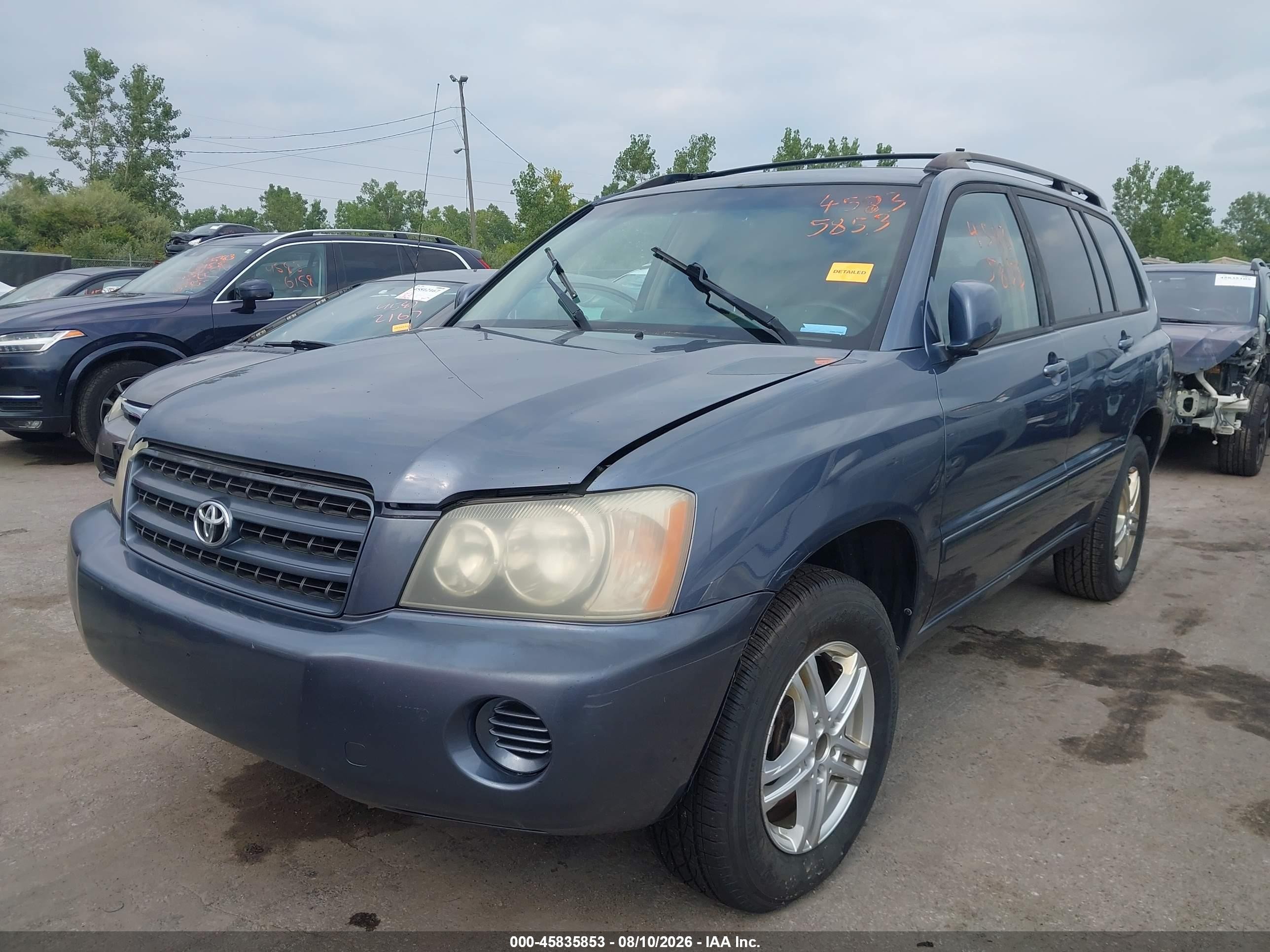 2003 Toyota Highlander V6 Blue vin: JTEGF21A830105515