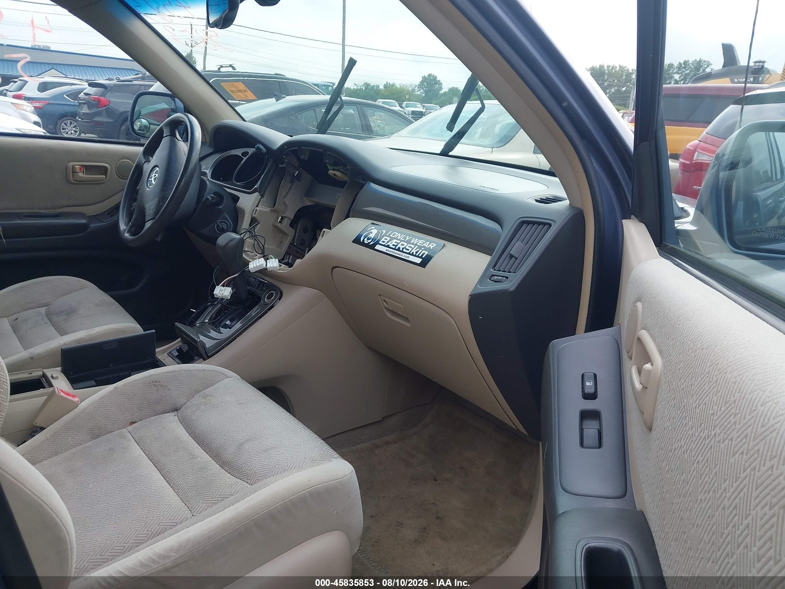 2003 Toyota Highlander V6 Blue vin: JTEGF21A830105515