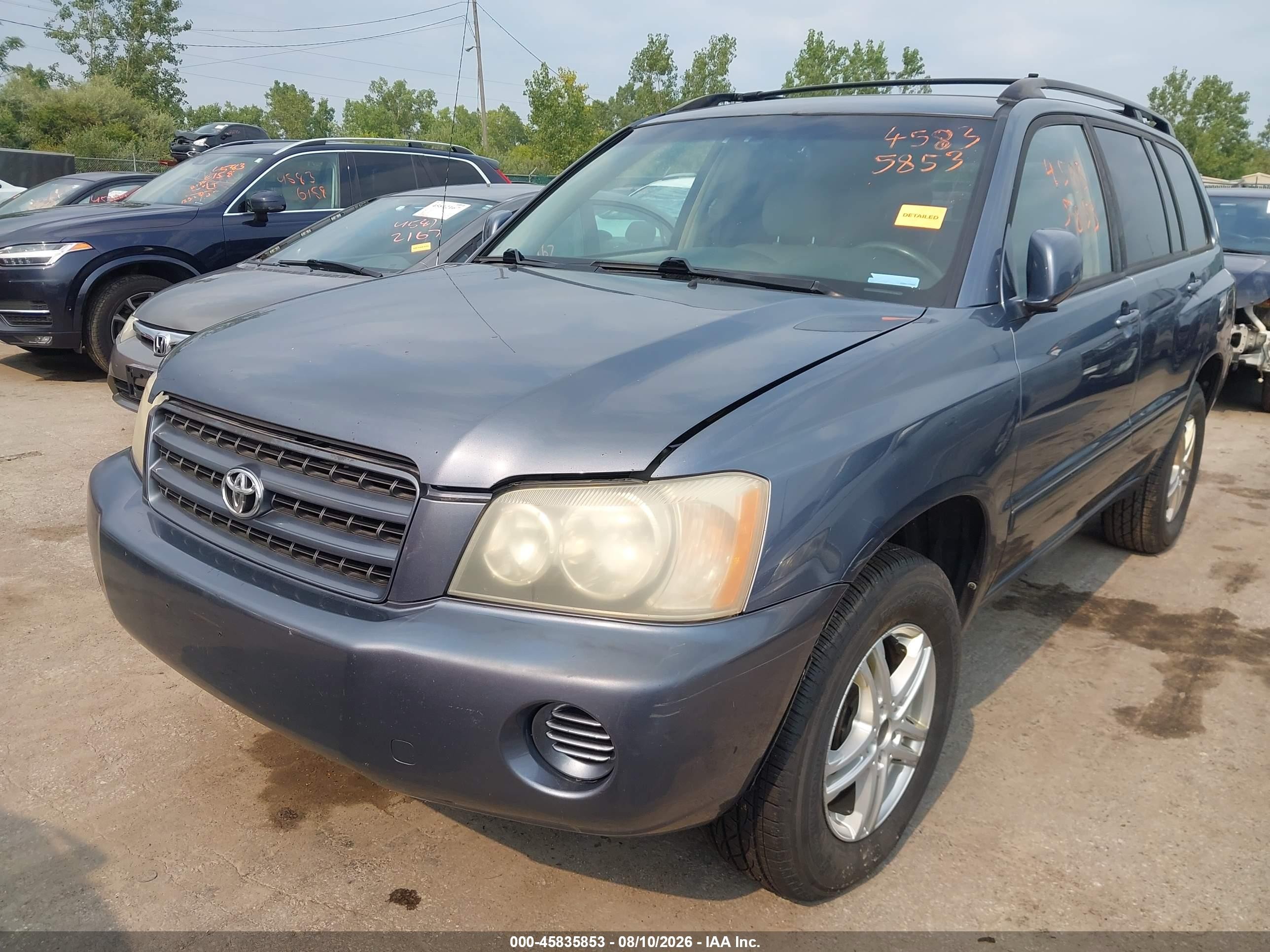 2003 Toyota Highlander V6 Blue vin: JTEGF21A830105515