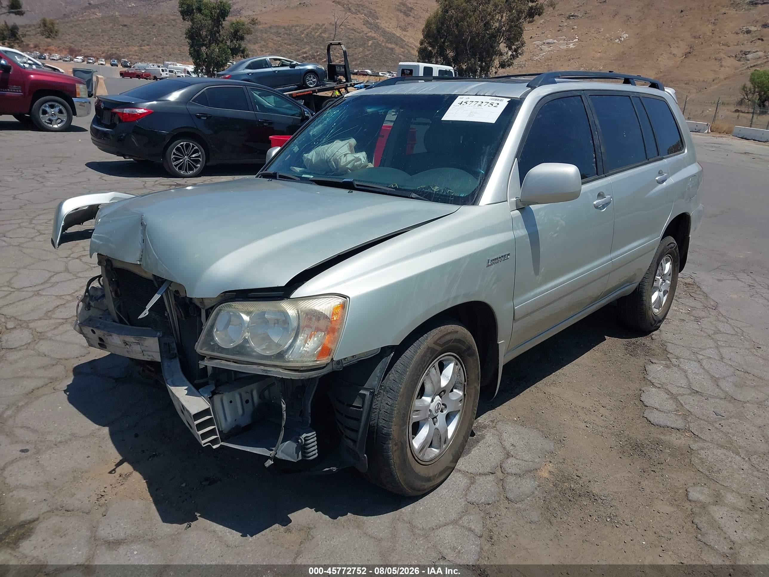 2003 Toyota Highlander Limited V6 Silver vin: JTEGF21A930092967