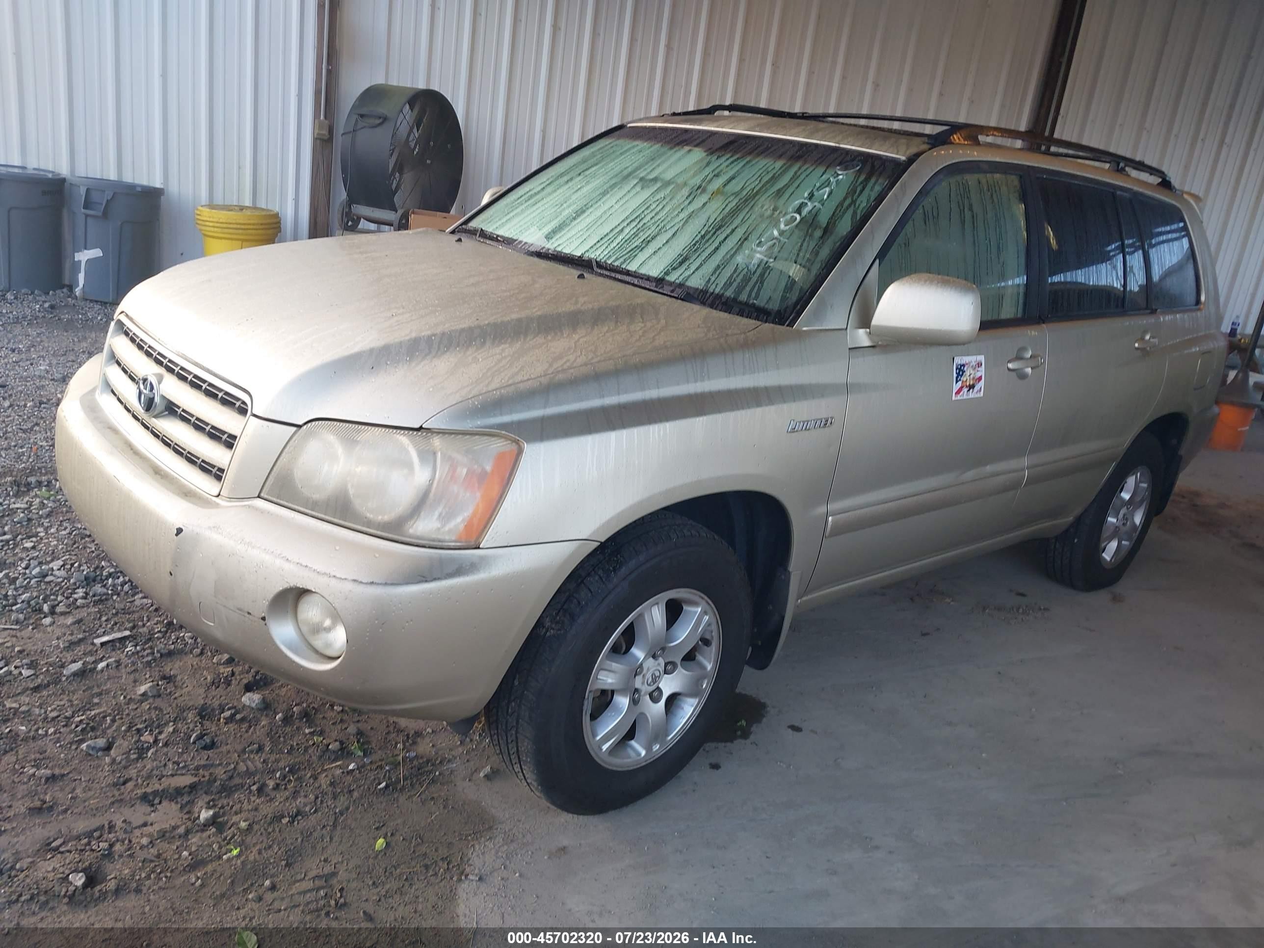 2003 Toyota Highlander Limited V6 Gold vin: JTEGF21A930109167