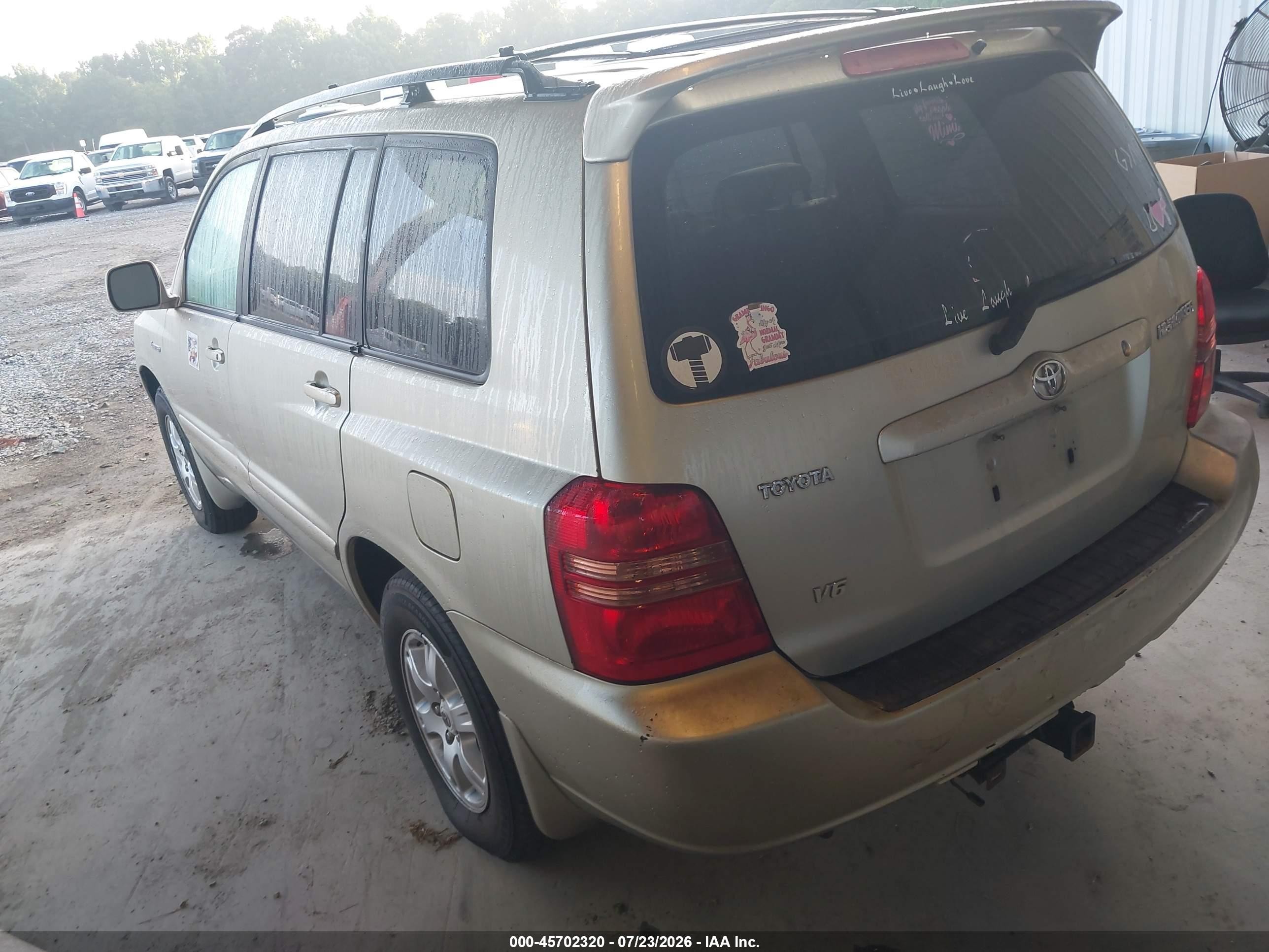 2003 Toyota Highlander Limited V6 Gold vin: JTEGF21A930109167