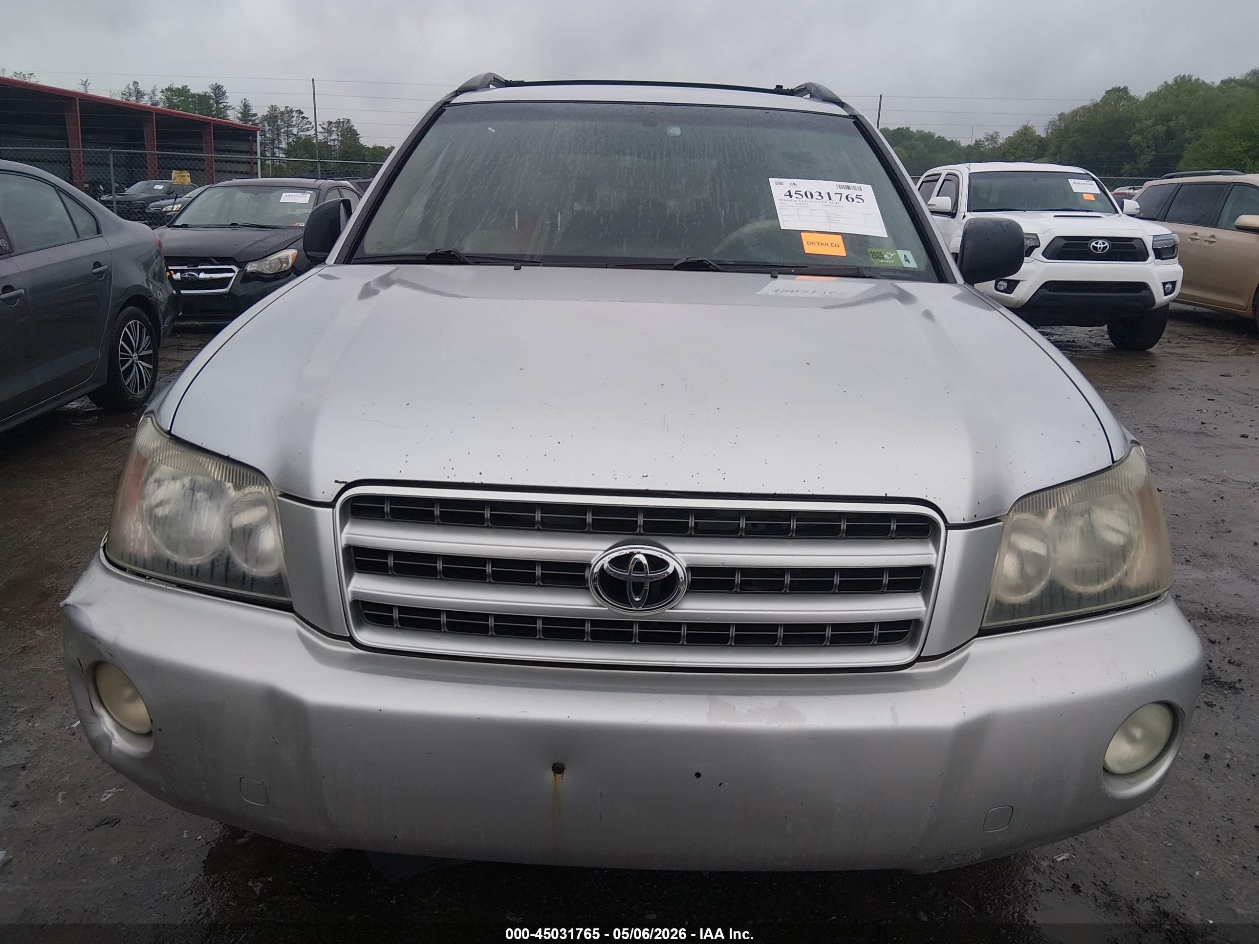 2002 Toyota Highlander Limited V6 Silver vin: JTEGF21AX20034509