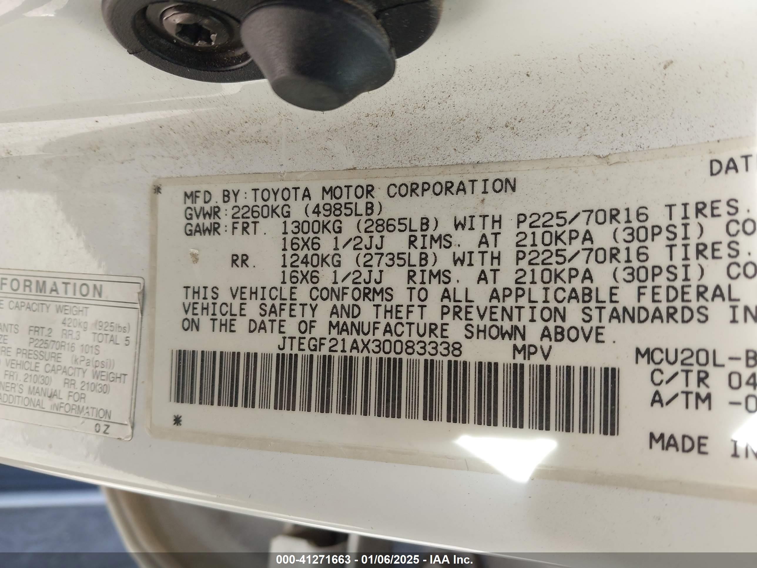 Price & History 2003 Toyota Highlander Limited V6 3.0l V-6 Dohc