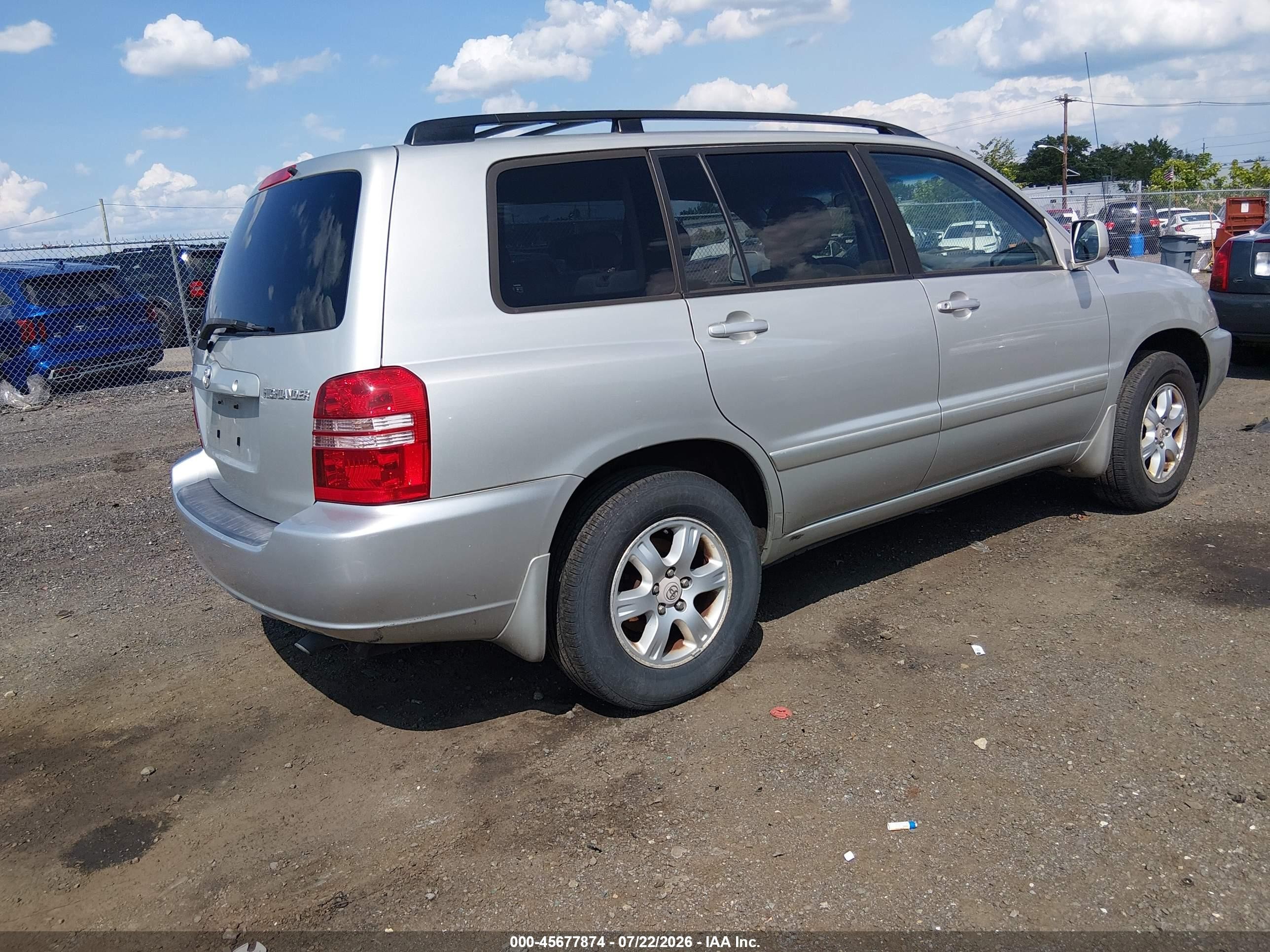 2003 Toyota Highlander V6 Silver vin: JTEGF21AX30112000