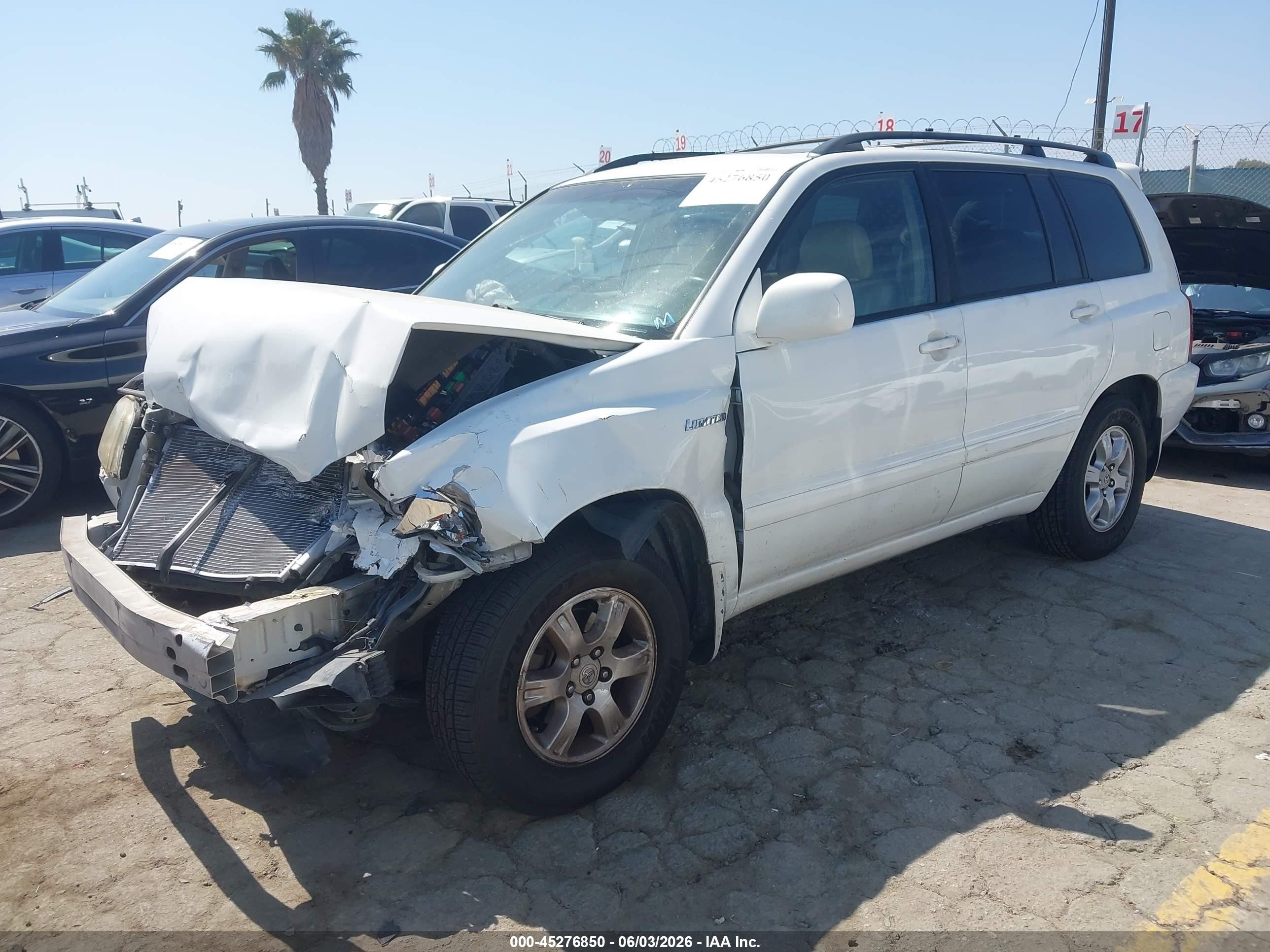 2003 Toyota Highlander Limited V6 Белый vin: JTEGF21AX30117293