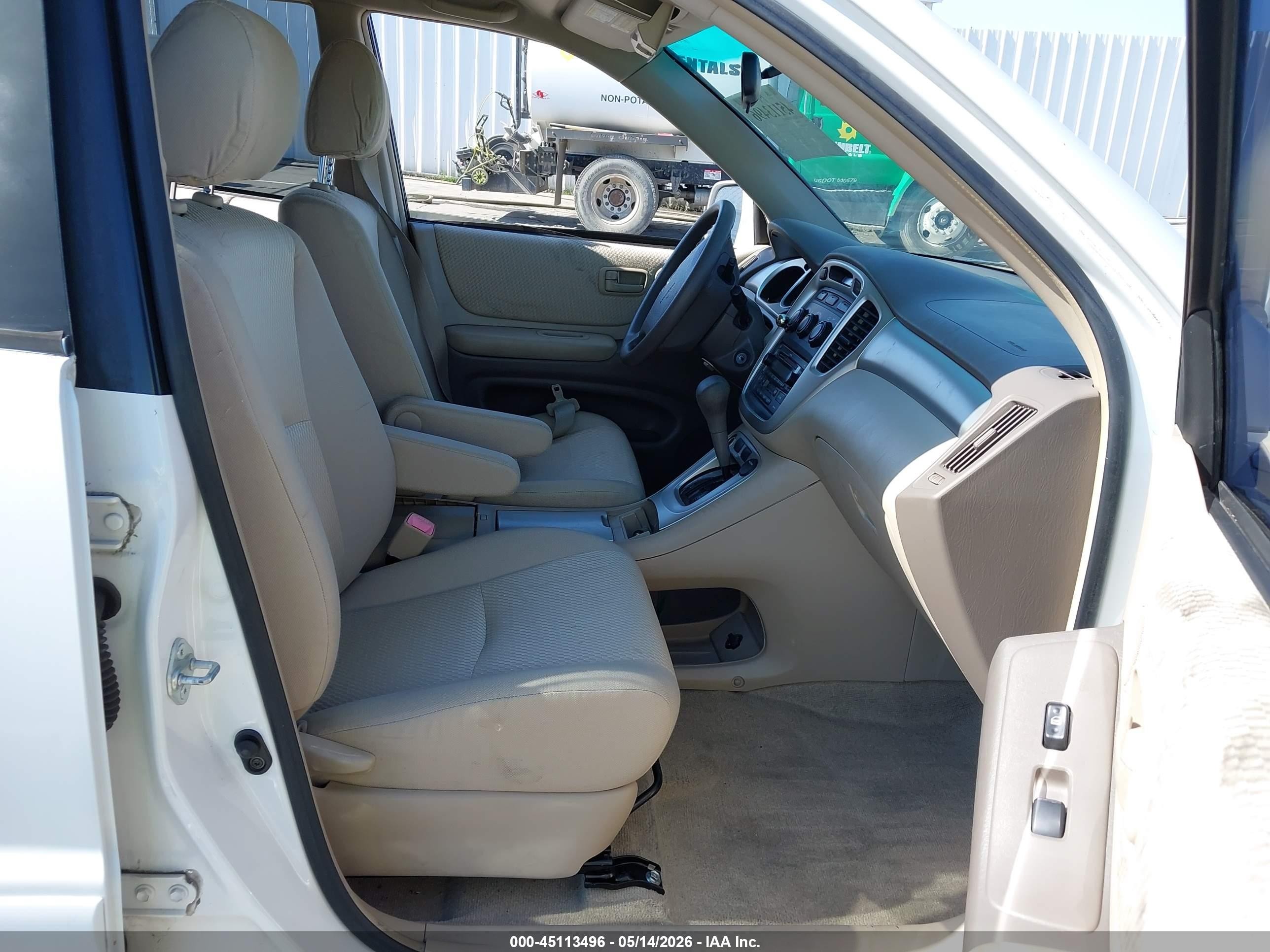 2004 Toyota Highlander V6 White vin: JTEGP21A040004659