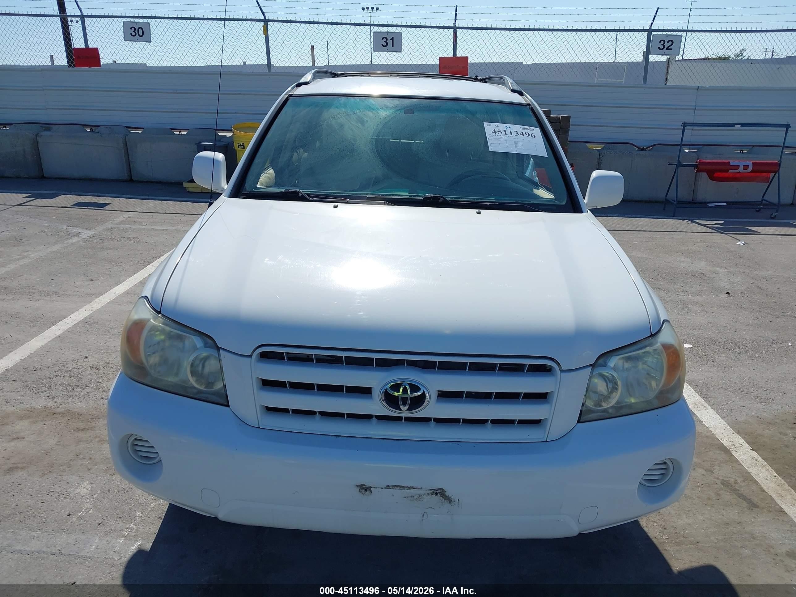 2004 Toyota Highlander V6 White vin: JTEGP21A040004659