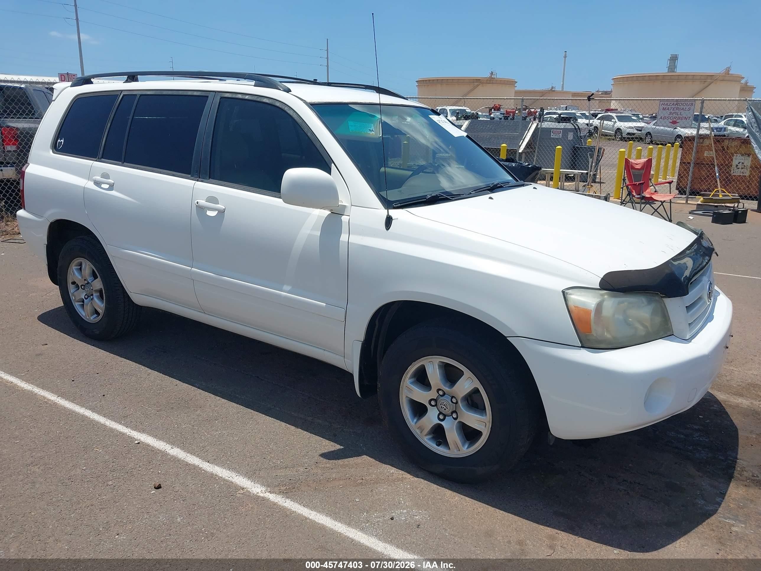 2006 Toyota Highlander Sport V6/v6 White vin: JTEGP21A260120531